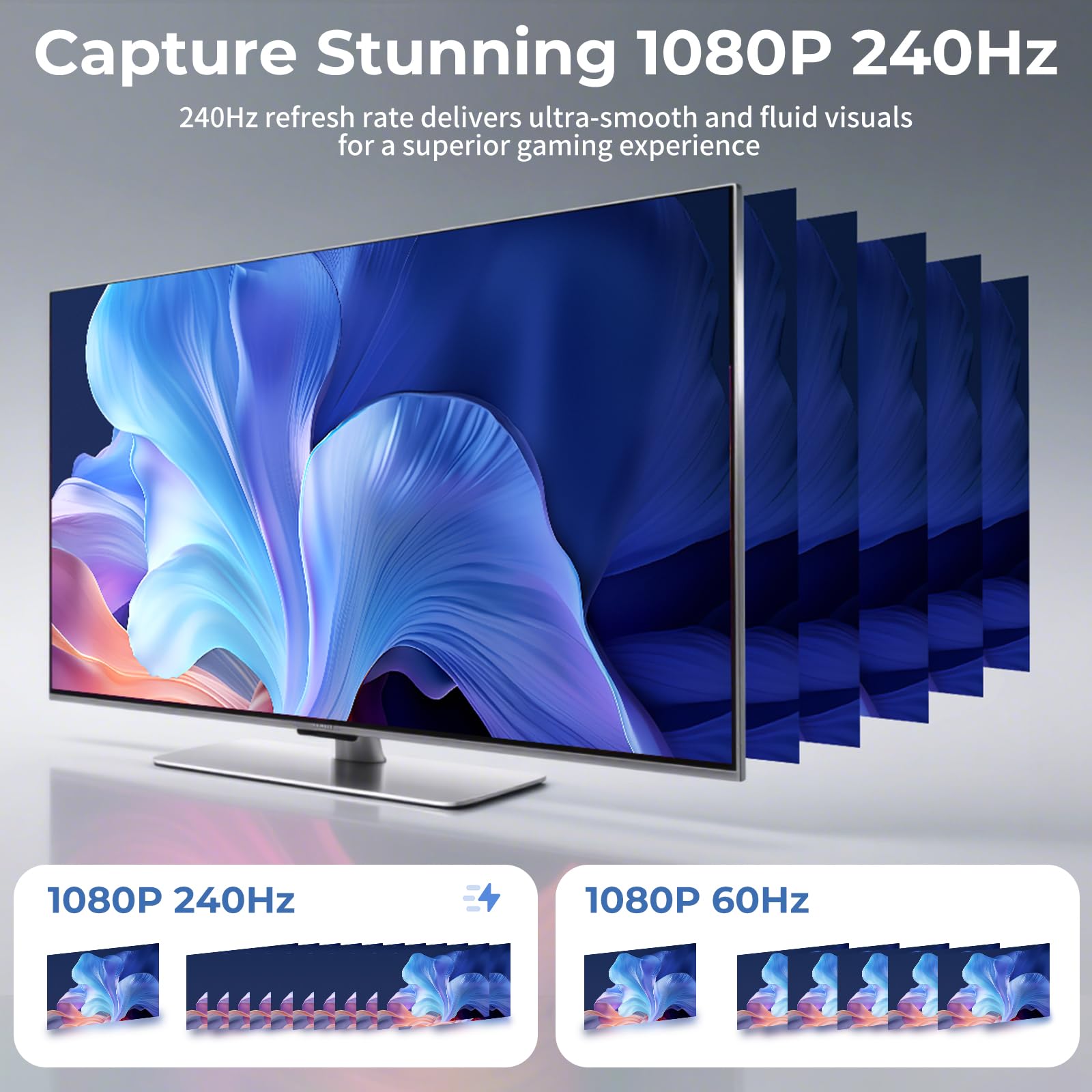 Guermok Carte de Capture Switch, Streaming et Enregistrement en 4K@60FPS, 1080P@240FPS, 1m, USB 3.0 HDMI vers USB-C, Compatible Pad, Switch 2/1, Quest 3, Mac, PC, OBS