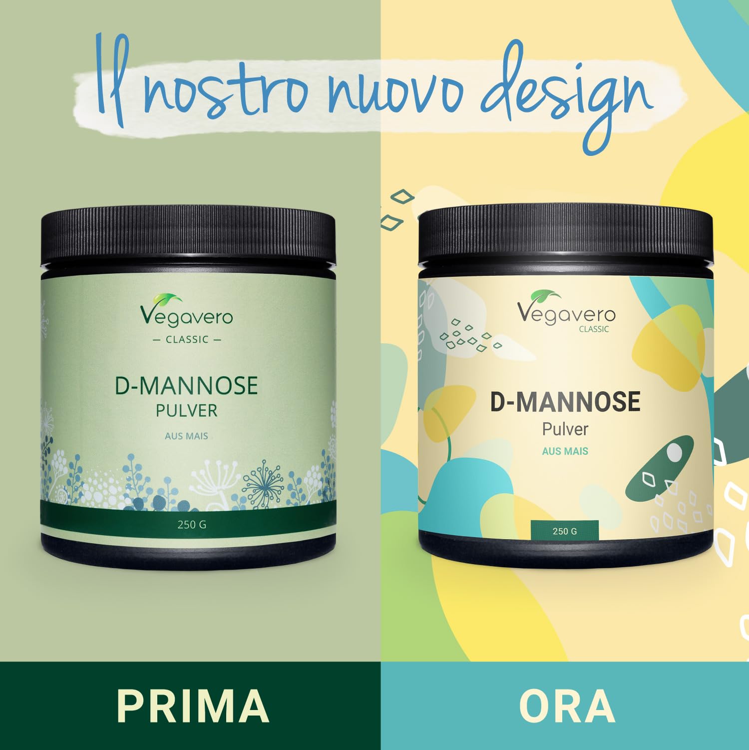 D-MANNOSIO PURO in Polvere Vegavero® | 250 g | 100% NATURALE da Mais | Senza Additivi e Testato in Laboratorio | Cistite e Benessere delle Vie Urinarie | Con Misurino | Vegan