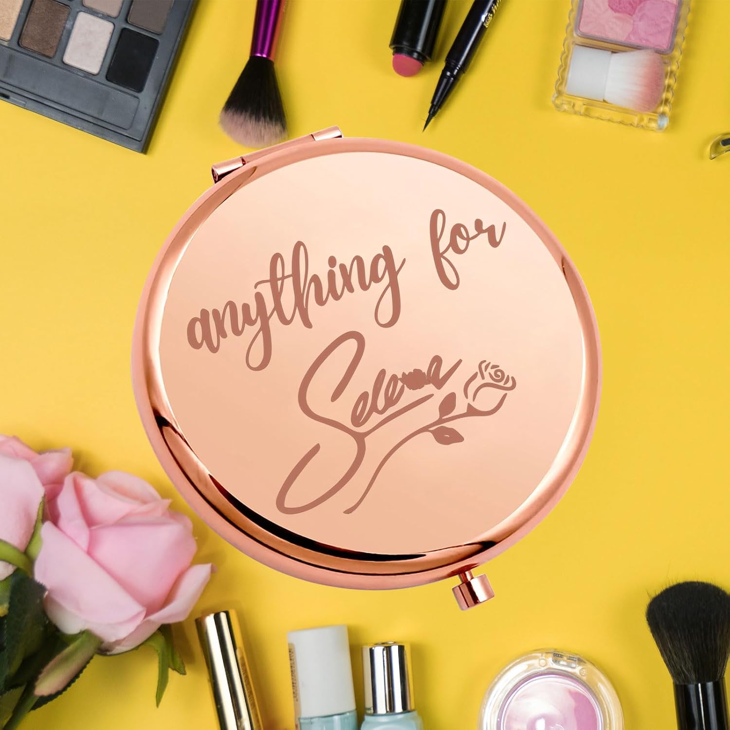 KEYCHIN Como La Flor Pocket Mirror Latin Singer Fans Gift Music Album Compact Makeup Mirror Singer Fans Merchandise (Anything for-RG)
