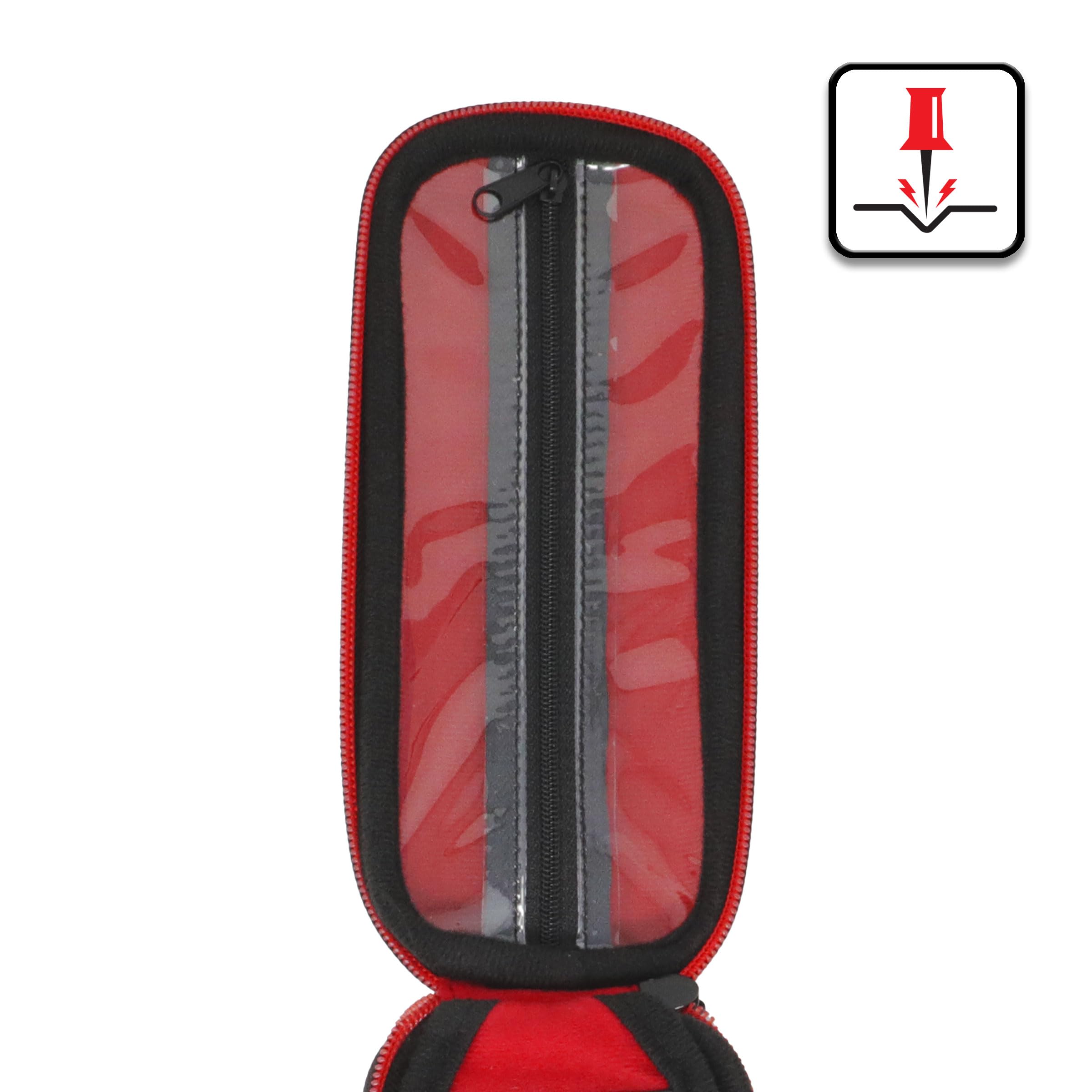 USA Gear Funda para Dardos - Estuche 3 Dardos de Punta Blanda con Compartimento Puntas de Plástico, 12 Ranuras Plumas, Varillas y Otros Accesorios - Diseño de Espuma con Cierre Seguridad (Rojo) — view 7