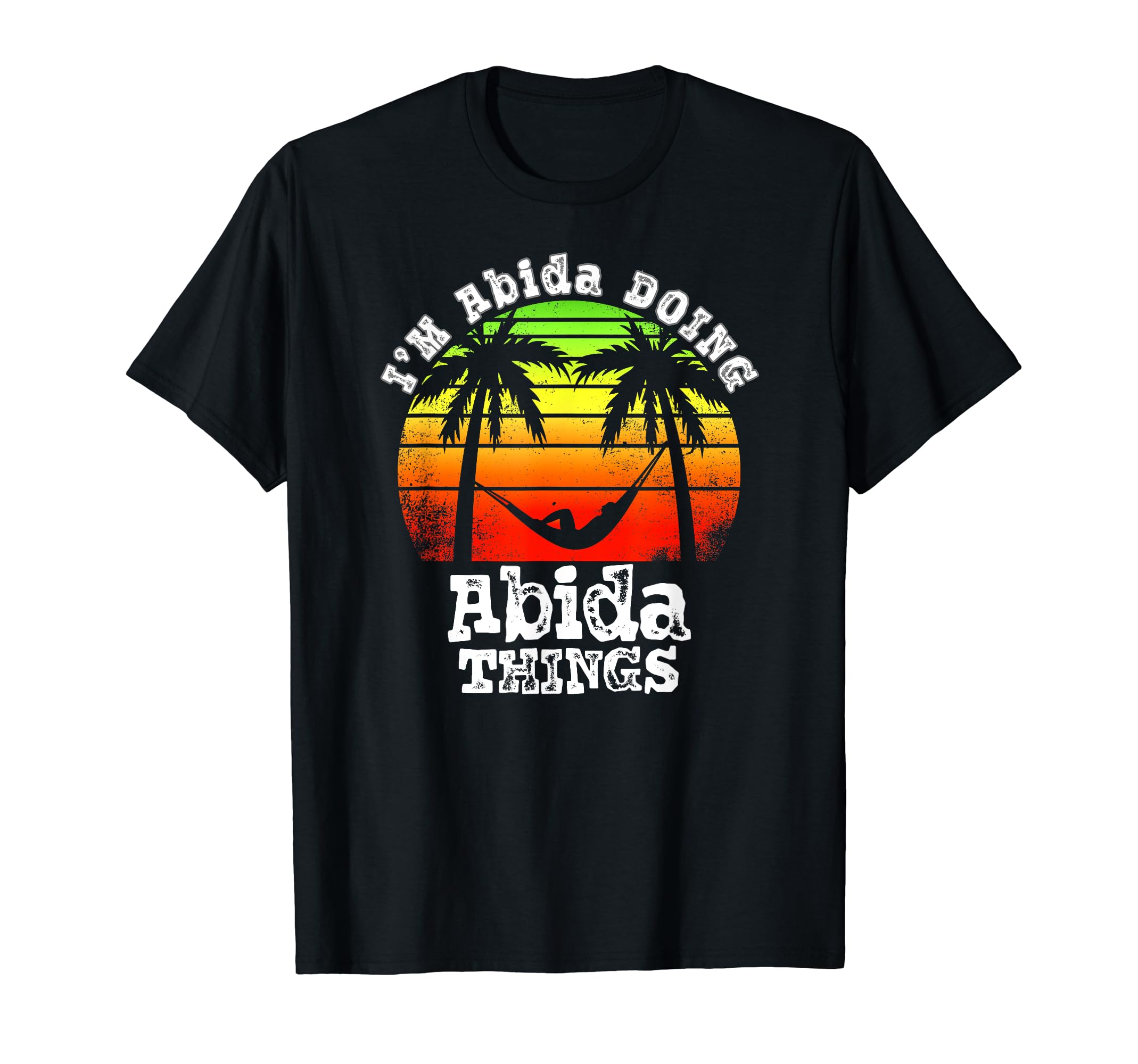 I'm Abida Doing Abida ThingsAsian Names Retro Sunset T-Shirt