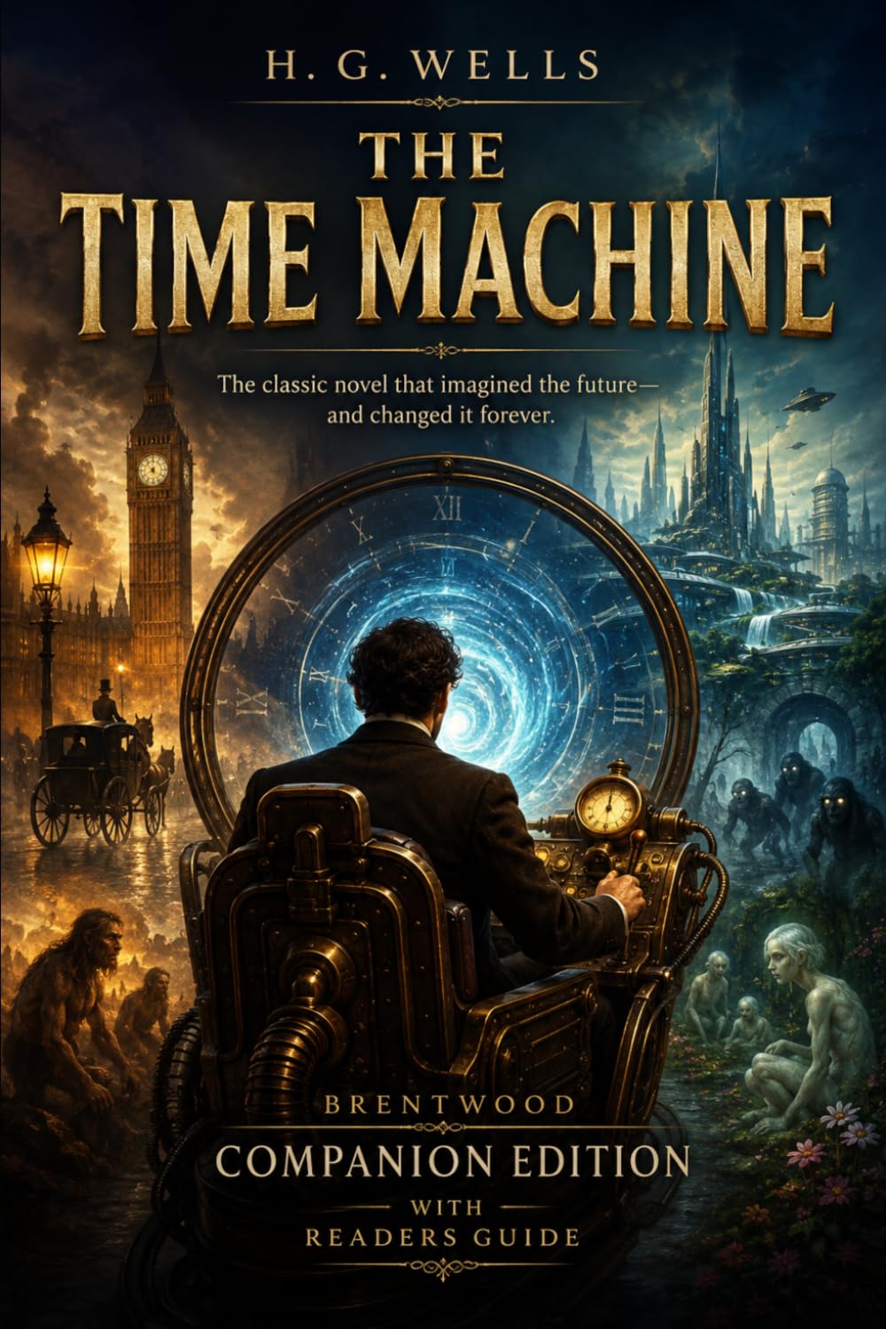 The Time Machine (Annotated): Brentwood Companion Edition: Classic Science Fiction, Time Travel Dystopian Adventure - Novel With Reader’s Guide, Themes, Characters, Context, Glossary & Analysis