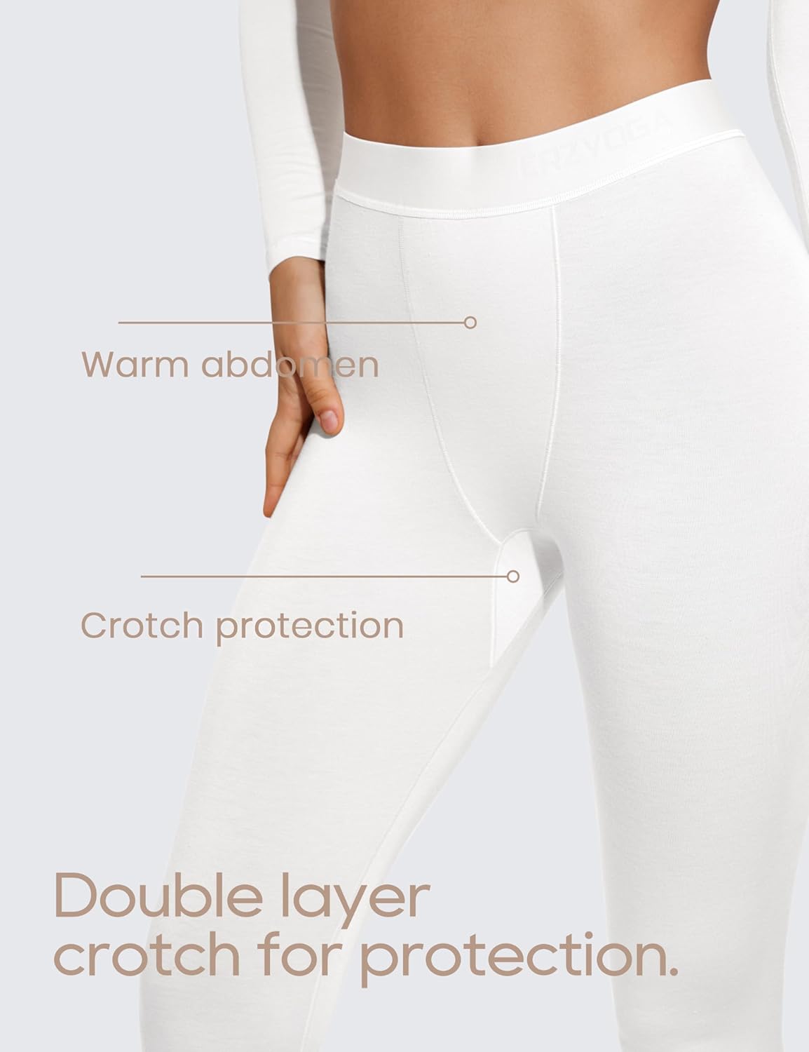CRZ YOGA Soft Thermal Underwear Sets for Women Lightweight Long Johns Base Layer Pajamas Warm Top Bottom - Image 4