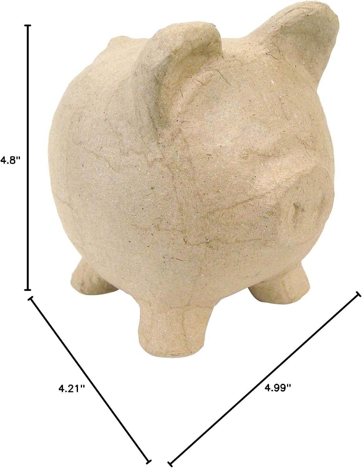 décopatch - Ref AC764C - Piggy Bank - Papier Maché Object to Decorate - 12 x 12 x 12cm - Decorate Papers & PaperPatch Glue, Glitter, Paints