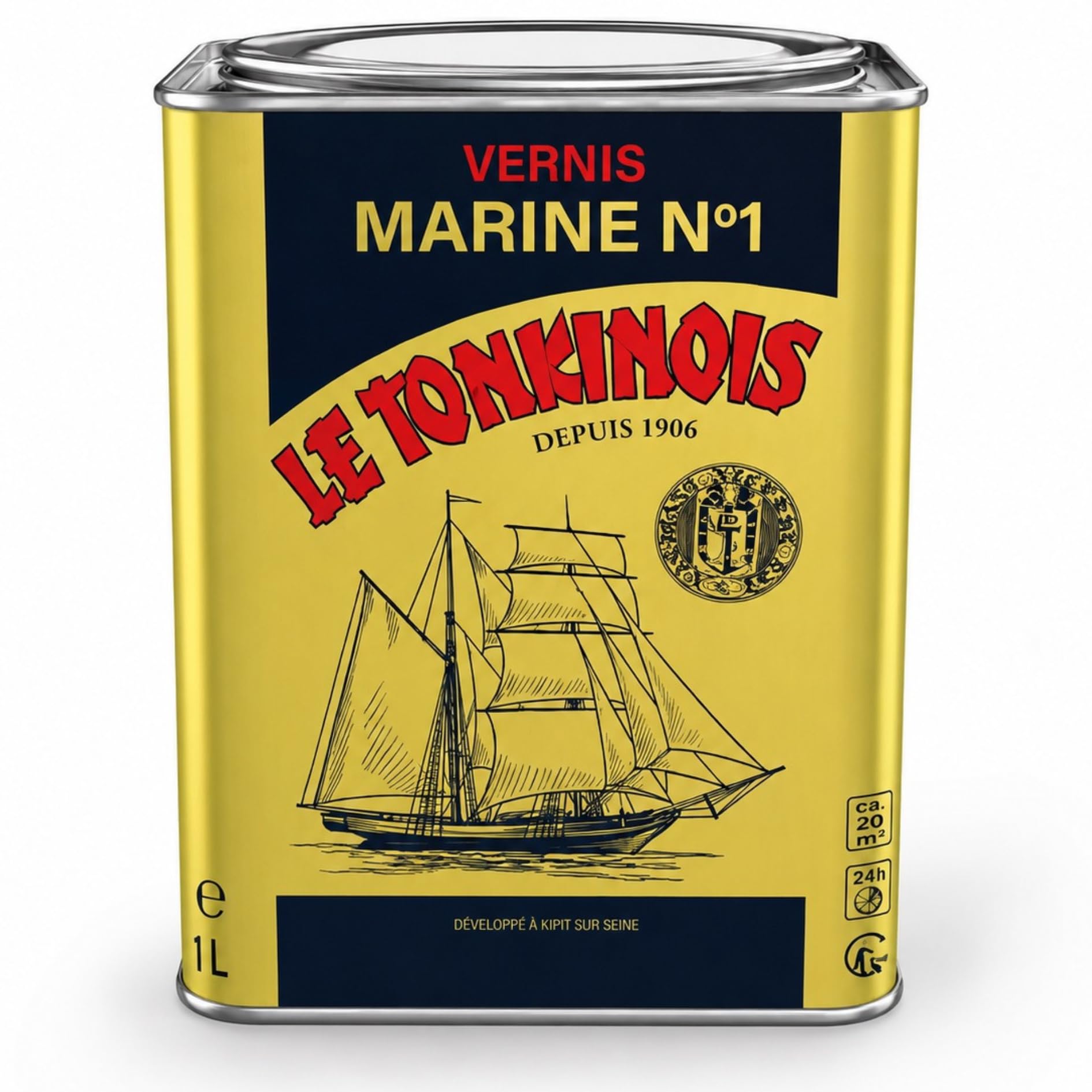 Le Tonkinois Vernis Marine No.1, lakier do łodzi, bezbarwny, 1 litr