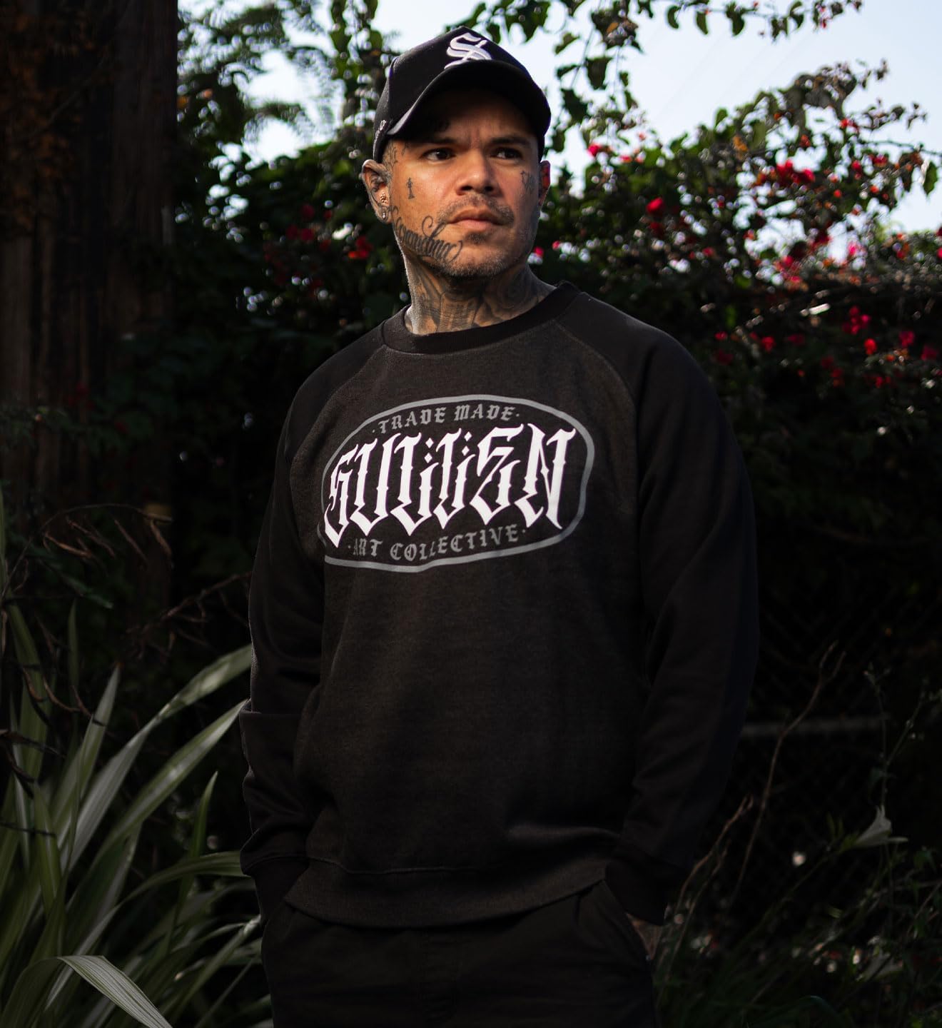 Sullen Men's Station Tattoo Lifestyle Graphic Long Sleeve Pullover Raglan Fleece - Image 8