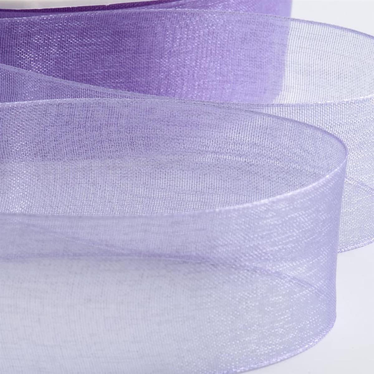 Gcs London Lilac 10Mm Organza Ribbon - 50 Yards / 46 Meters Rolls For Gifts Wrap Sew Party, Decorations Events Dress Wedding Christmas Crafts, Bows Car, Balloons Diy, Bouquets, Cake More