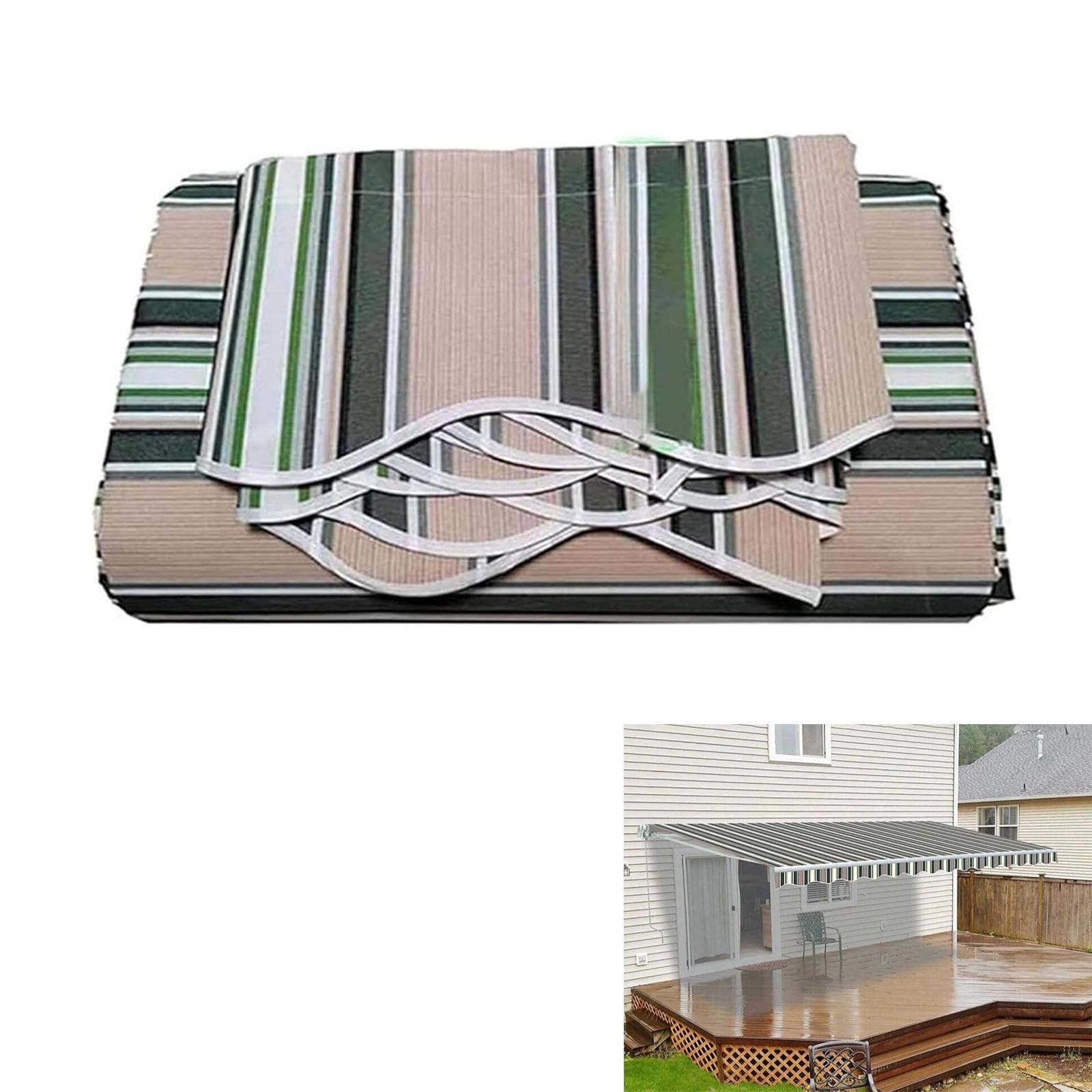 Manual Retractable Patio Awning Fabric Replacement Window Awning Cover Waterproof Shade Sunshade Shelter Canopy Sun Shade Canvas without Frame for Yard Deck