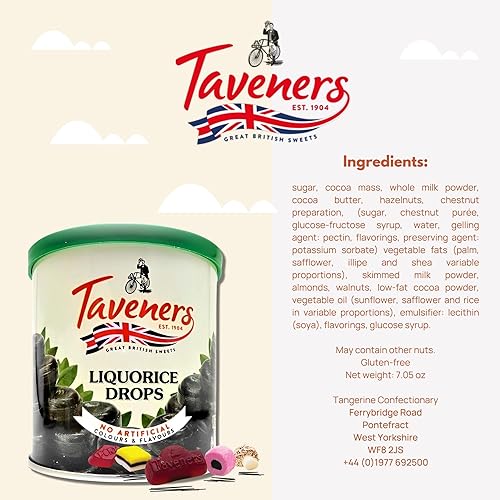 Miniatura 2 de TAVENERS Gotas de regaliz  Caramelo duro Taveners  Caramelo duro de regaliz  Caramelo con sabor a regaliz  Golosinas de Navidad  Regalo de