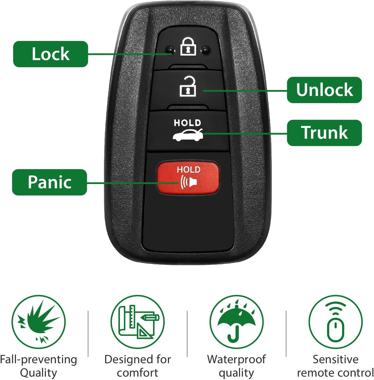Replacement for 2020 2021 2022 Smart Proximity Toyota Avalon GNE 231451-0351 Board Key Fob HYQ14FBC 315MHz 4 Buttons