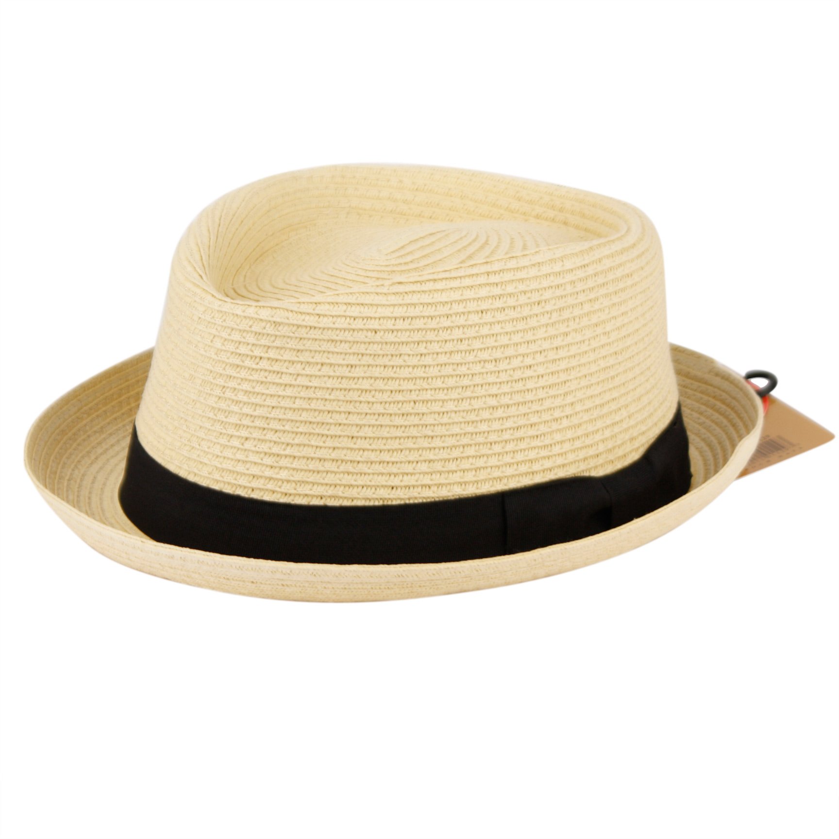 Diamond Shape Pork Pie Straw Fedora (S/M)