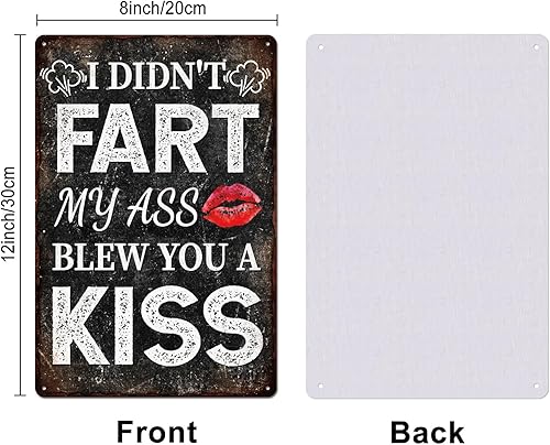 Miniatura 2 de GLOBLELAND Letrero de metal con texto en inglés Black Humorous Texts, de 12 x 8 pulgadas, divertido letrero decorativo con texto en inglés "I Didn't