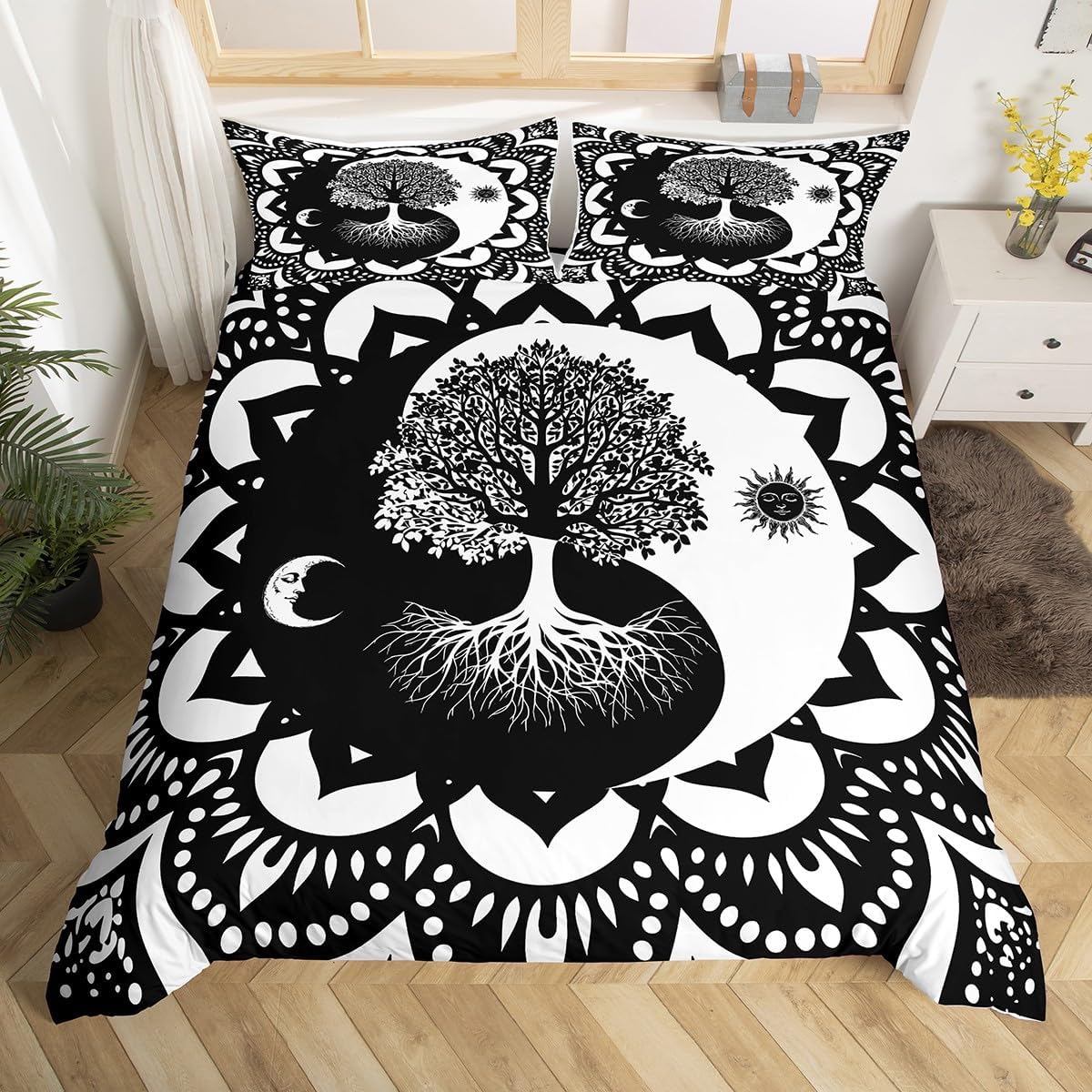 Erosebridal Pink Ribbon Breast Cancer Comforter Cover Butterfly Bedding Set,Flying Butterflies Duvet Cover Breast Cancer Gifts for Women Chemo Friend Coworker Bedroom Decor Queen Size Black