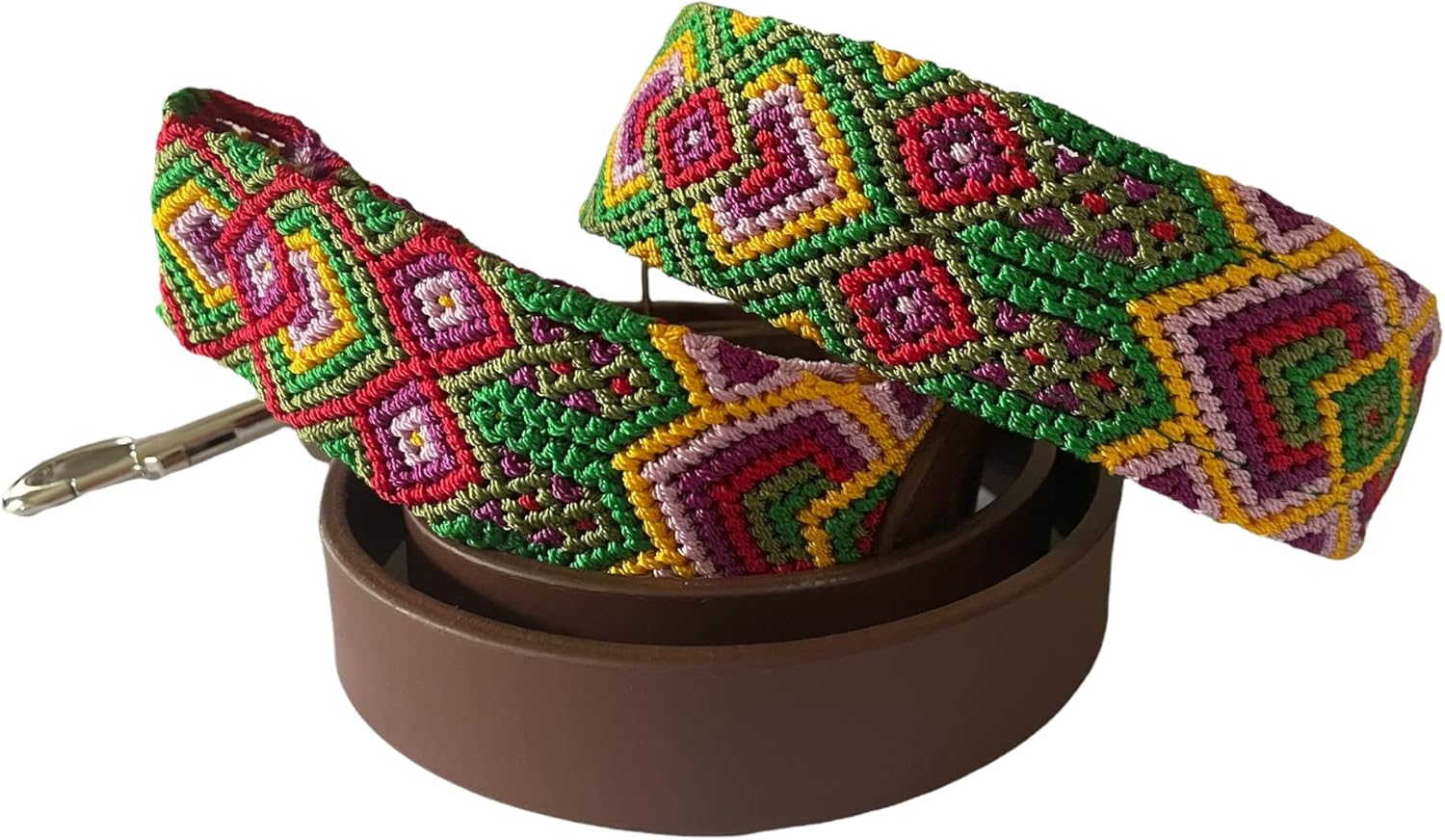 Mexico Dog Harnesses and Leashes Combo/Handmade Leather Dog Harnesses and Leashes/Multicolored/Large / CL01