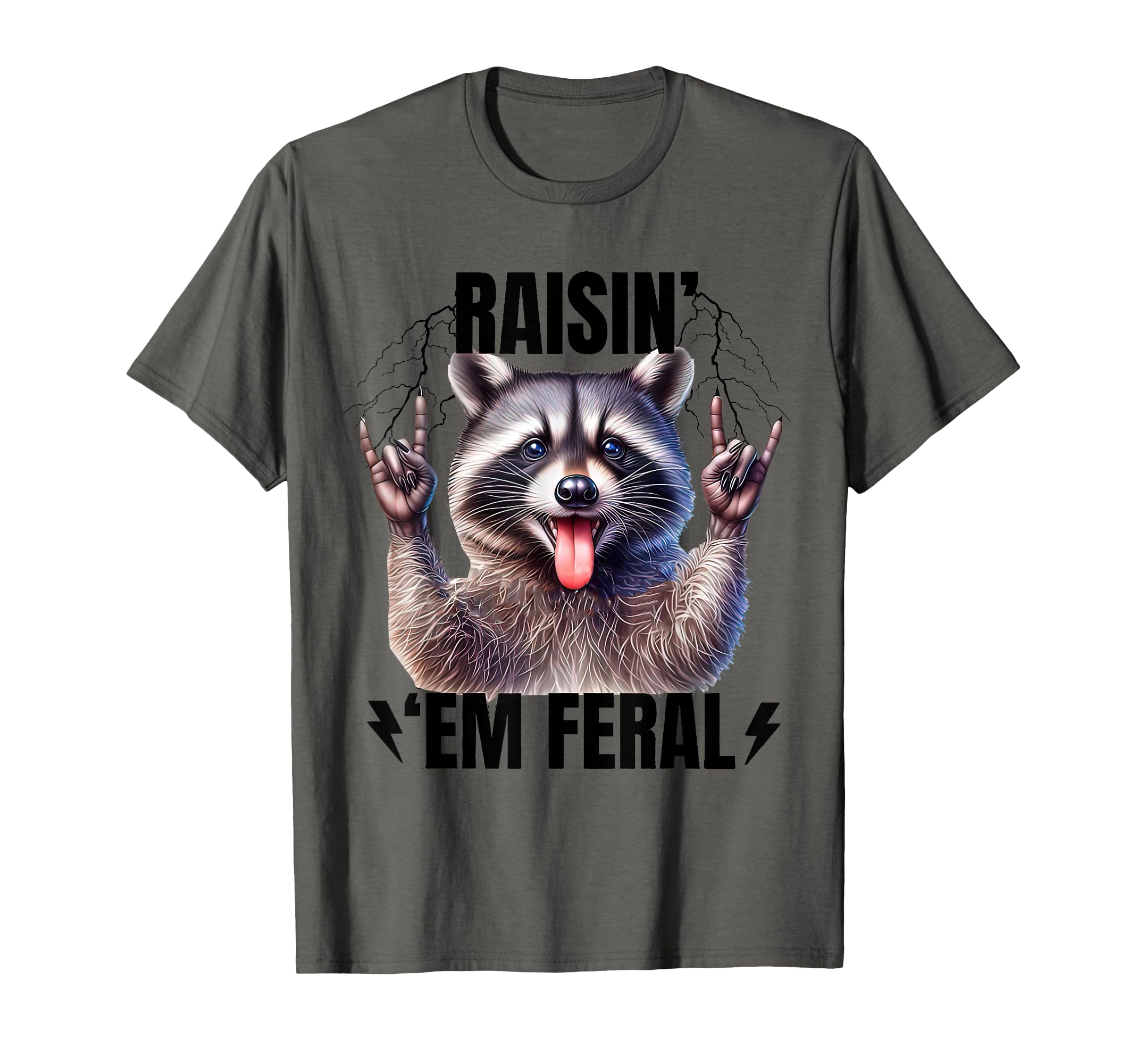 Retro Raisin Em Feral Funny Quote Rock’n Feral Possum Outfit T-Shirt