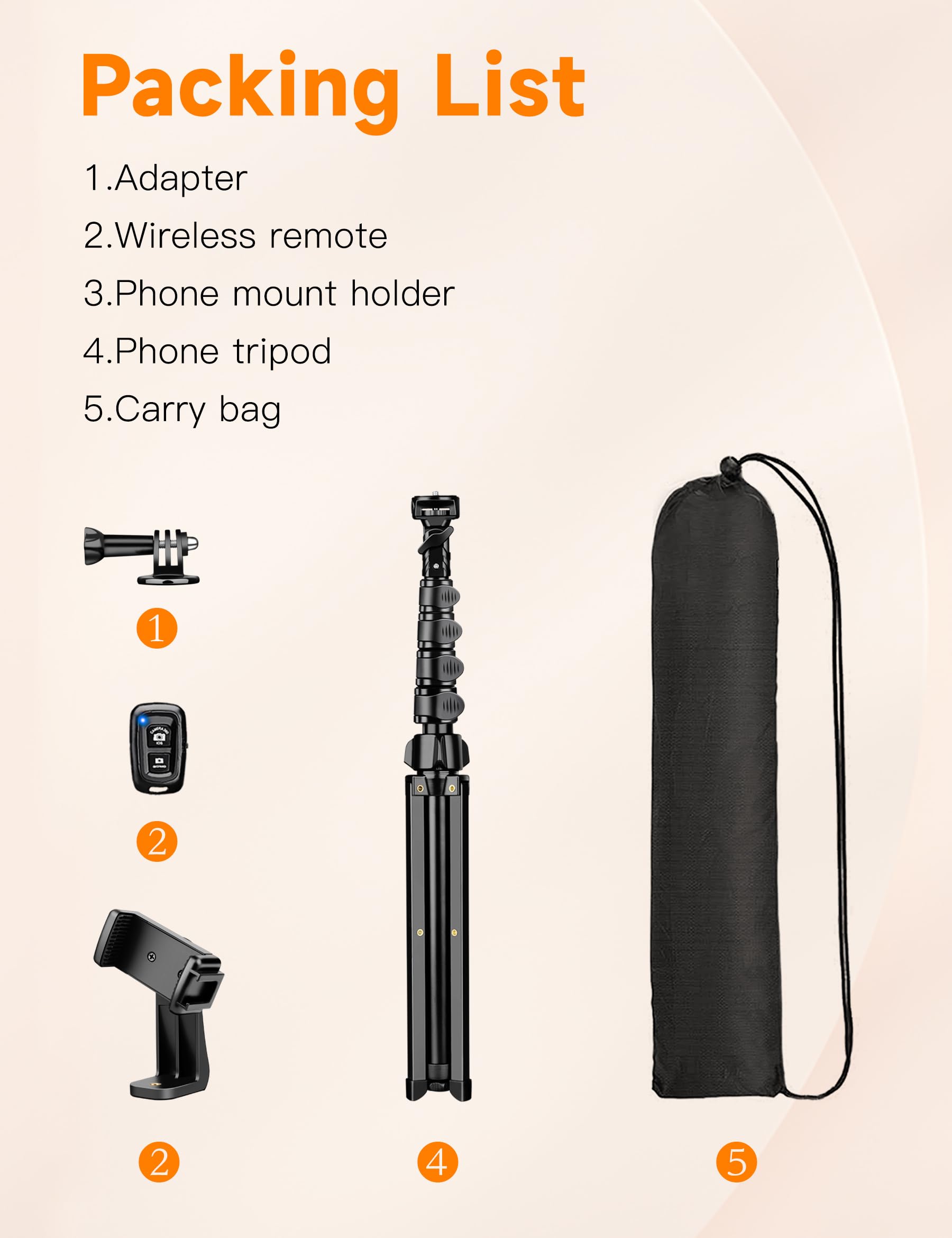 70" Phone Tripod with Remote & Holder, Portable Cell Phone Stand, Selfie Stick for Video Recording, Compatible with iPhone 14/13 Pro Max/Android/Camera: 71 inch Black