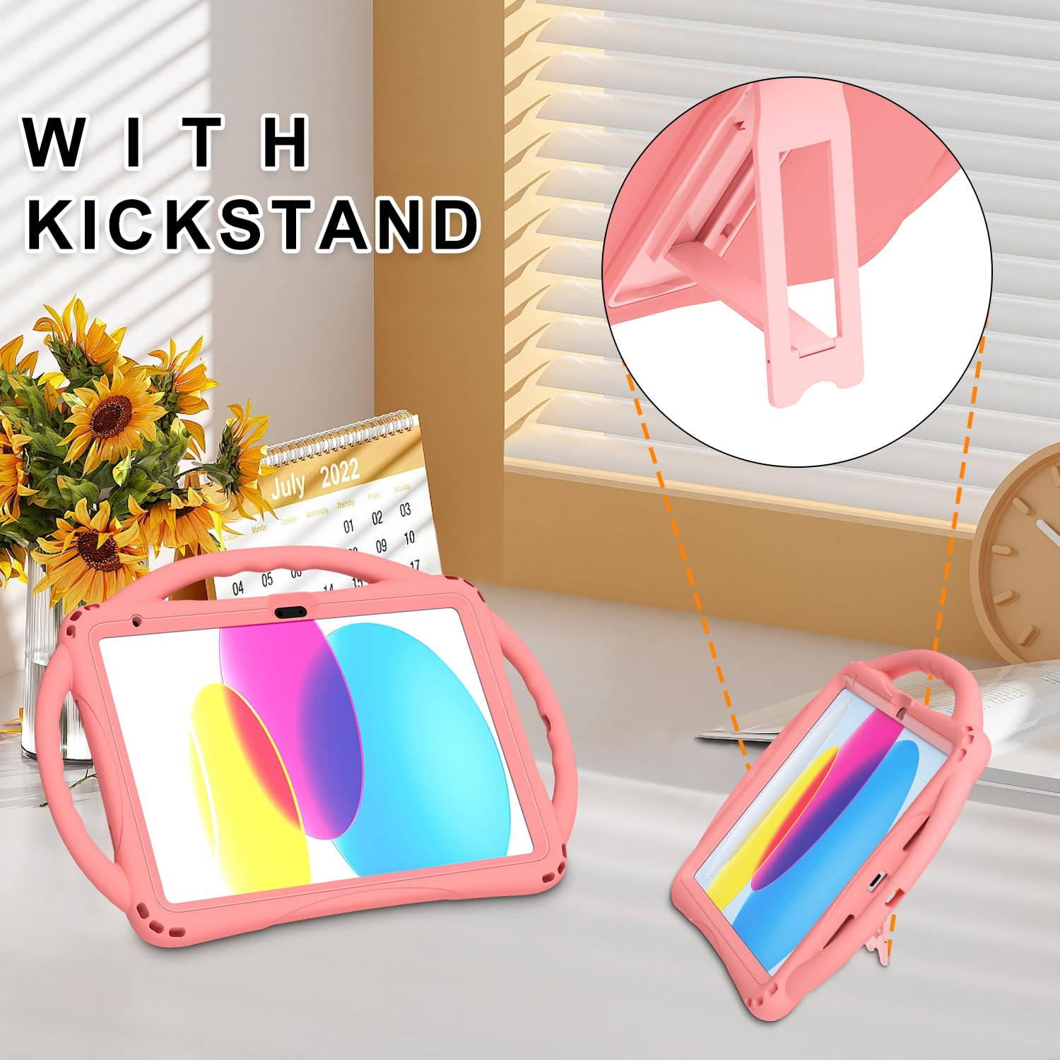 TOPESCT Custodia per bambini per iPad A16 di 11a/10a generazione (2025/2022) 11"/11", realizzata in silicone adatto ai bambini, con protezione schermo integrata, custodia antiurto con supporto per