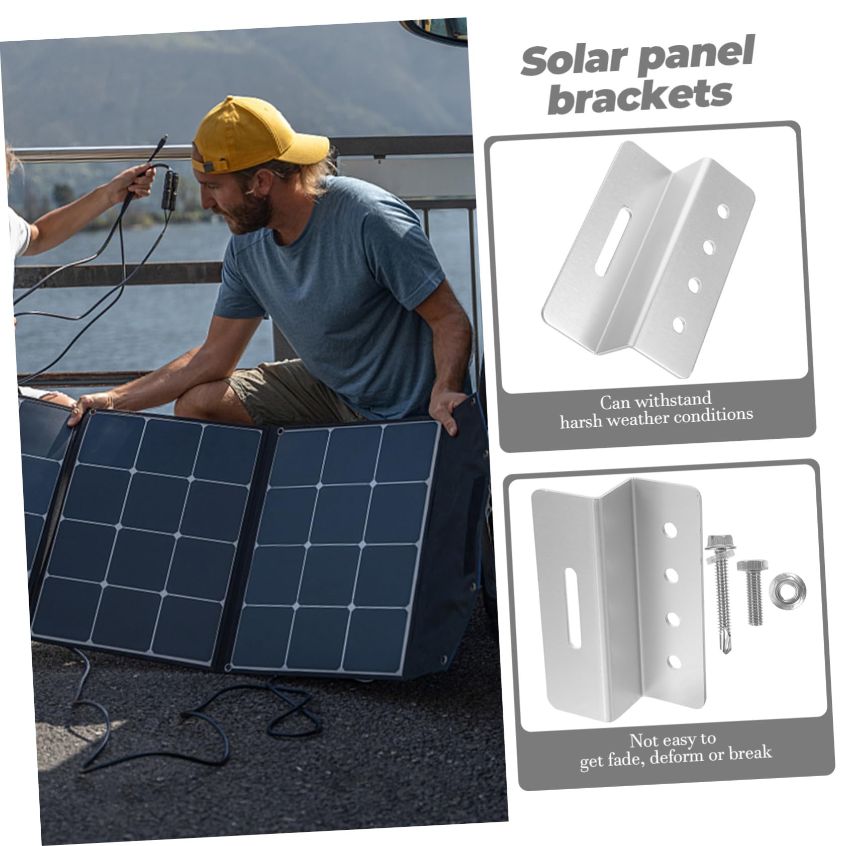 Gatuida 12piezas Soporte De Panel Solar z Brackets De Aluminio Para Rv y Kit De Montaje Ligero y Resistente De Tornillos Incluidos