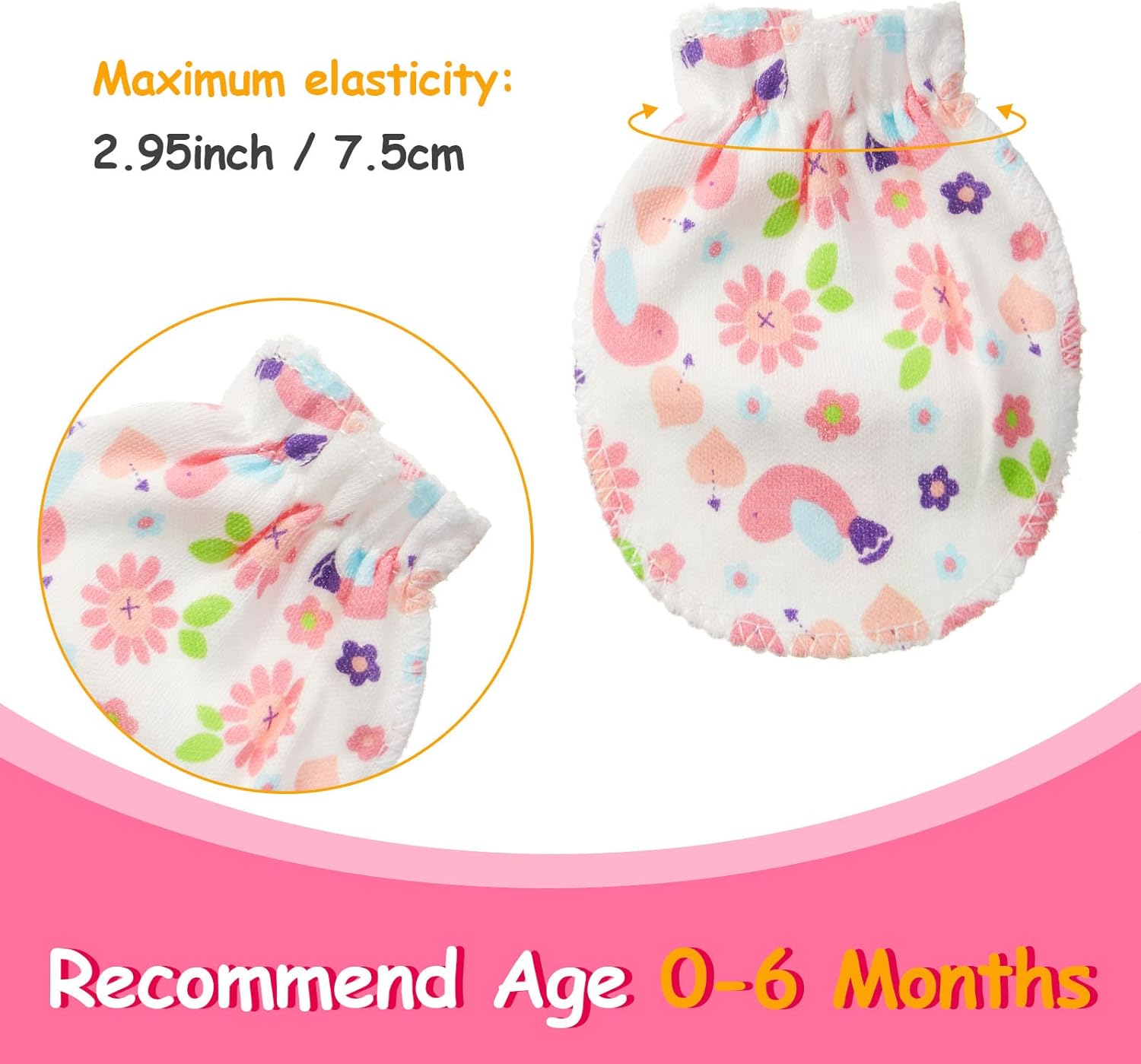 Geyoga 40 Pairs Newborn Baby Mittens No Scratch Mittens Soft Elastic Infant Baby Gloves for 0-6 Months - Image 2