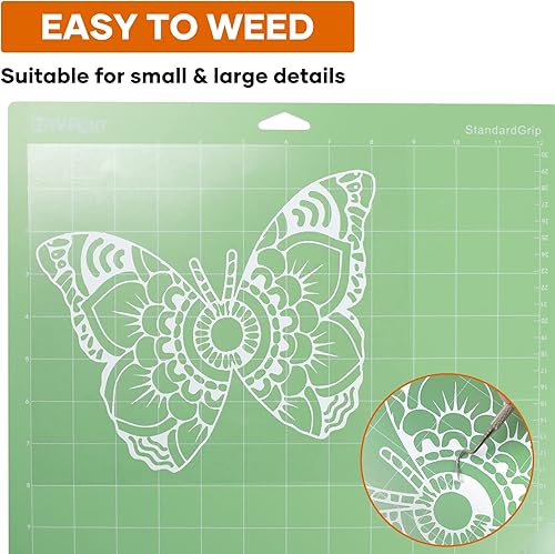 Miniatura 4 de HTVRONT Vinilo de transferencia de calor blanco para planchar, rollo de vinilo HTV blanco de 12 x 60 pies, fácil de cortar y desmalezar para diseño