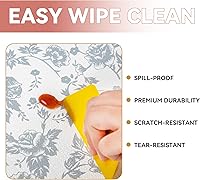 Vista 5 de RAY STAR Revestimiento para estantes, 12 pulgadas x 10 pies, no adhesivo, plateado con estampado floral, revestimiento para gabinetes de cocina