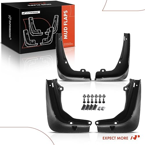 Miniatura 8 de A-Premium Juego de 4 unidades de guardabarros con accesorios de hardware compatibles con Tesla Model S, 2017-2020 2022 2023, sedán, color mate,