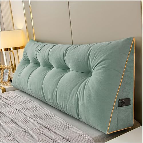 Almohada de cuña para lectura, almohadas de terciopelo con relleno completo, para respaldo, cojín triangular para sentarse en la cama y descansar