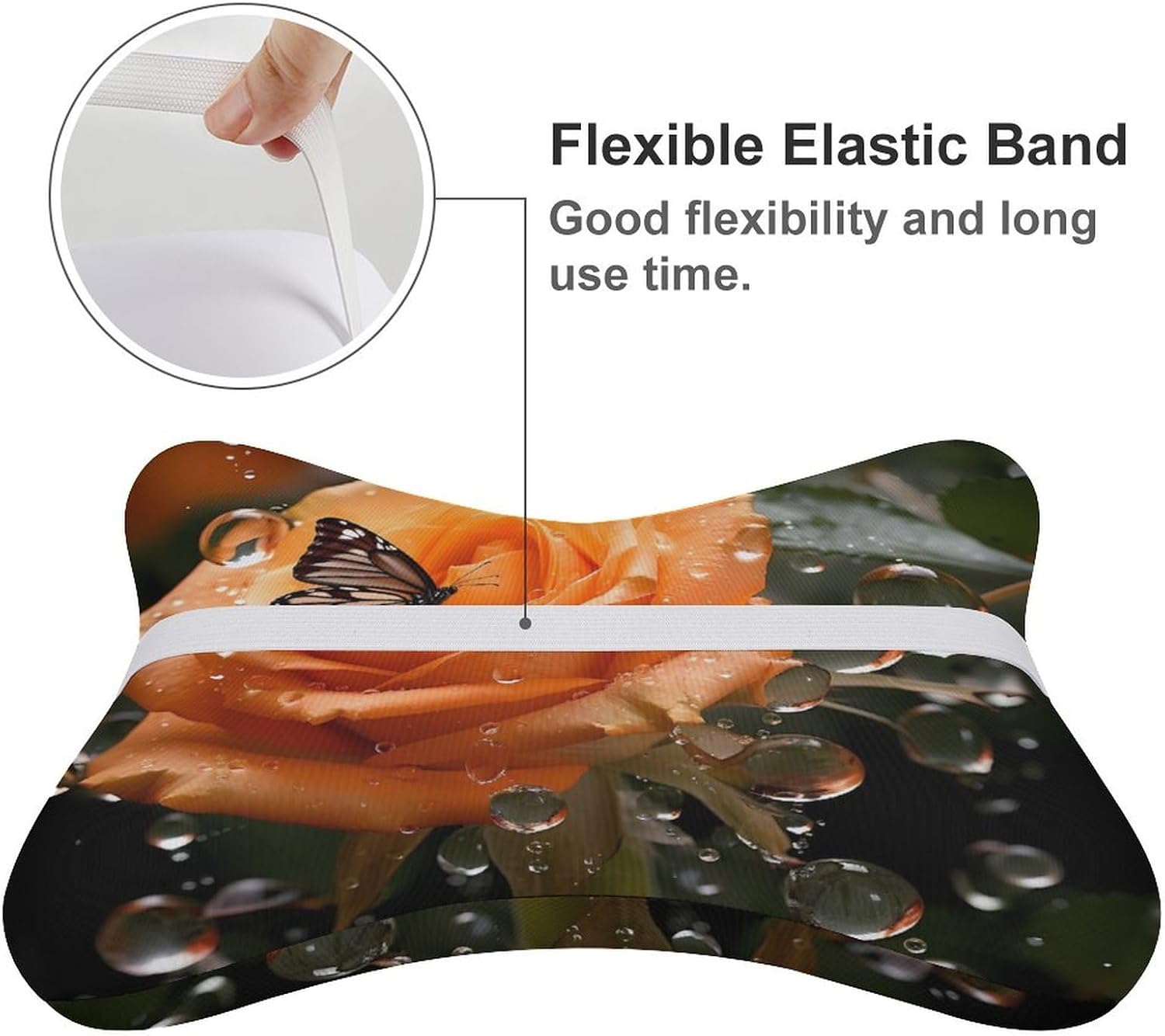 Orange Rose Flower 2 Pack Car Neck Pillow Car Headrest Soft Car Pillow for Most Cars