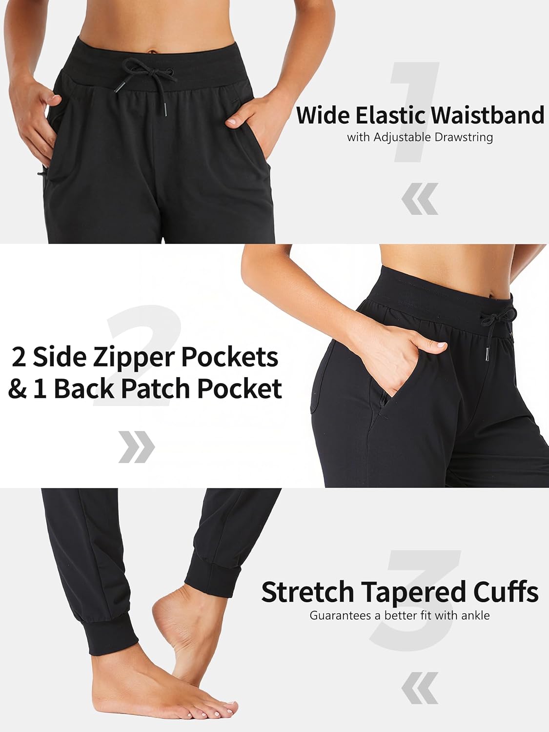 SEVEGO Tall Women's Lightweight Cotton Joggers 30/32/34/36 Inseam Sweatpants Lounge Yoga Running Workout Athletic Pants - Image 5