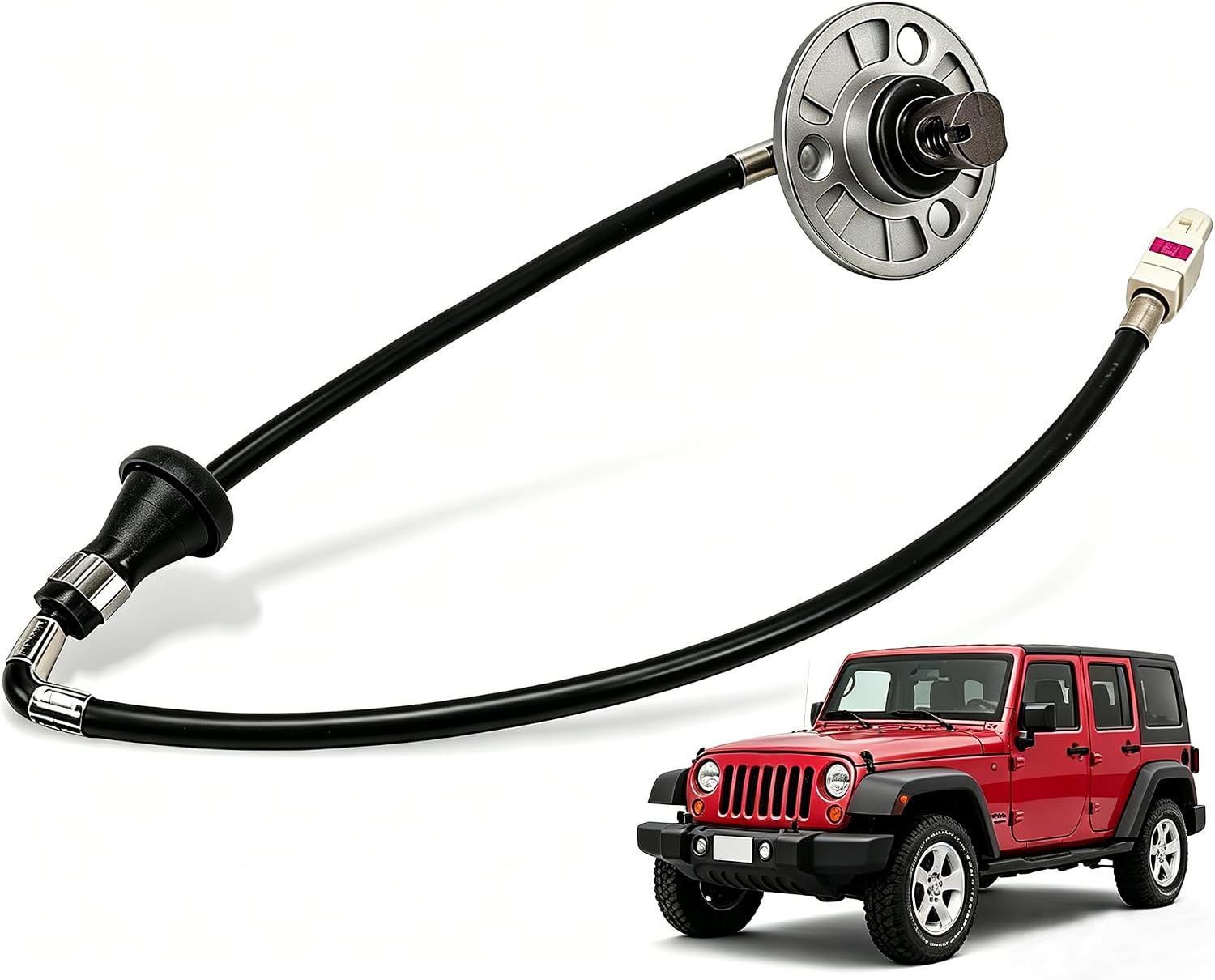56040921AG Radio Antenna Base Bracket with Cable Compatible with Jeep Wrangler 2007-2023, Replace 56040921AF 56040921AC 56040921AE