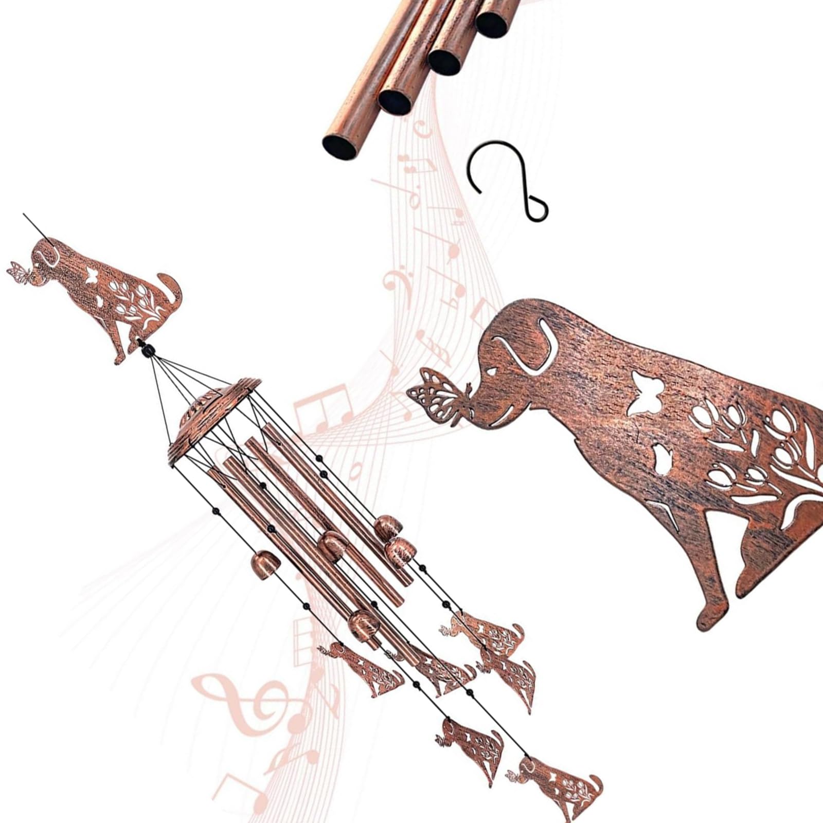 34 Inch Permanent Iron Wind Toll Producing Pleasant Music for Outdoor Use Enhancing Rest and Focus Stretching Wind Toll