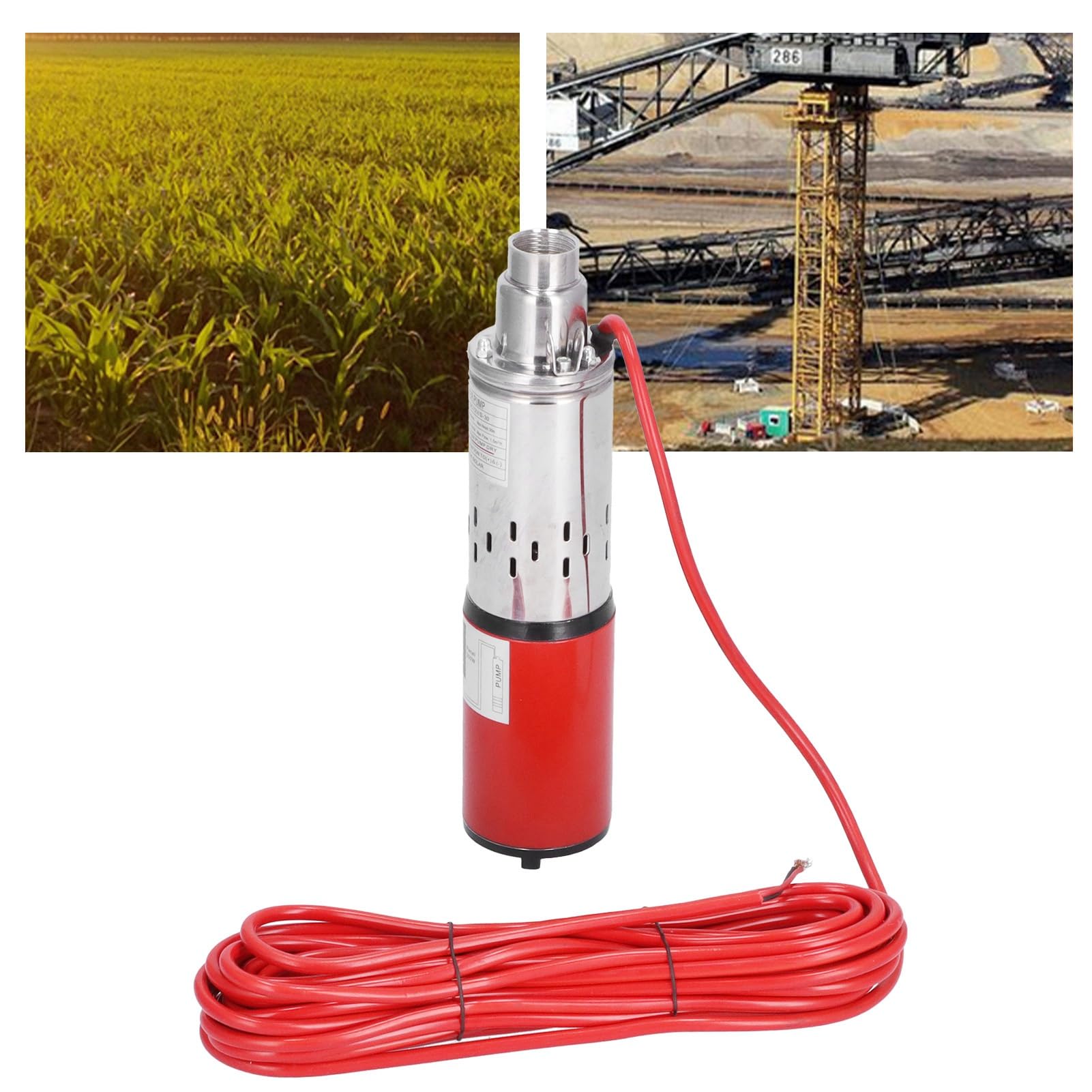 Pompa Sommersa DC12V Acciaio Inossidabile Rosso Pompa Sommersione per Pompe Solari Industriale