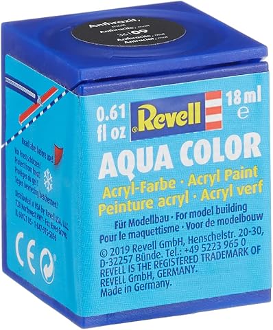 Revell Aqua Color Su Bazlı Maket Boyası Mat - Antrasit Gri 18ml