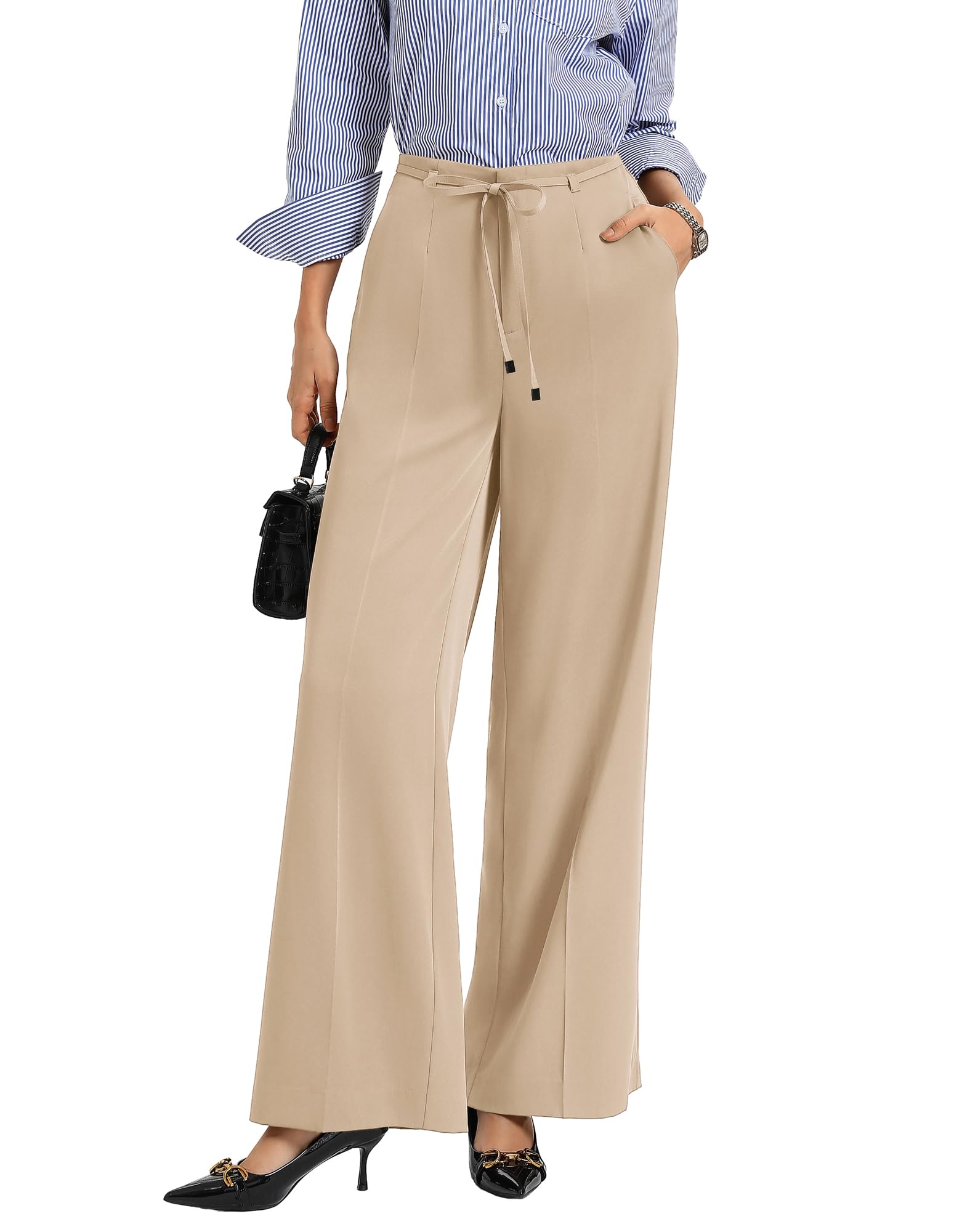 GRACE KARIN Women 2026 Wide Leg Pants High Waisted Work Pants Business Casual Trousers with Pockets