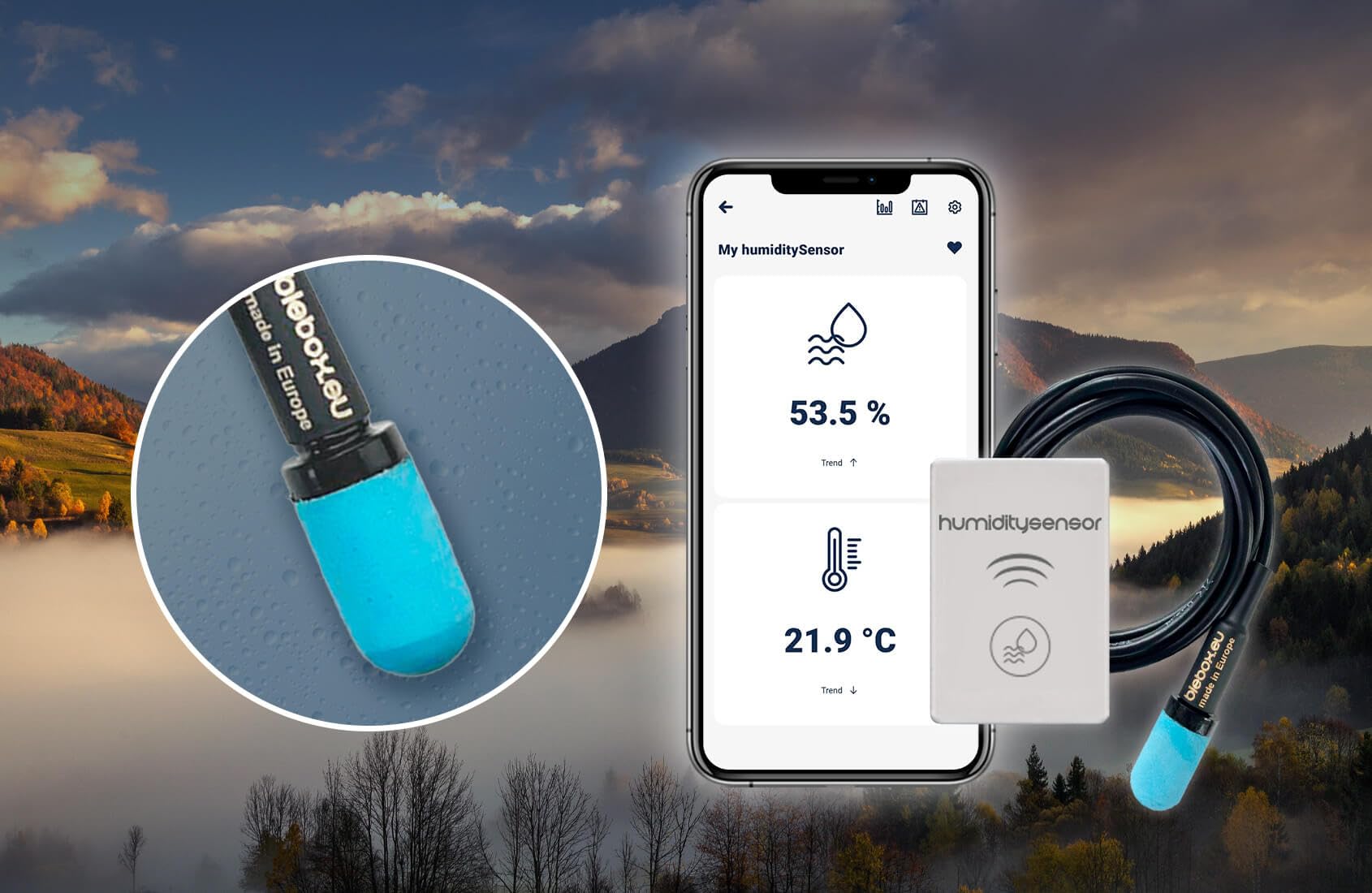 Capteur de température et d'humidité Blebox HumiditySensor 2,4 GHz Wi-Fi IP32