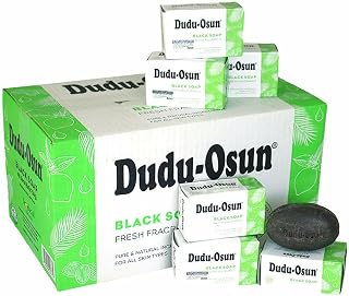 MotherEarth Africa Essential Raw Naturals Dudu Osun African Black Soap, 3 Fragrances (Classic, Fresh, Unscented), Pack of 2, 6 or 12 (12 pack, Fresh)