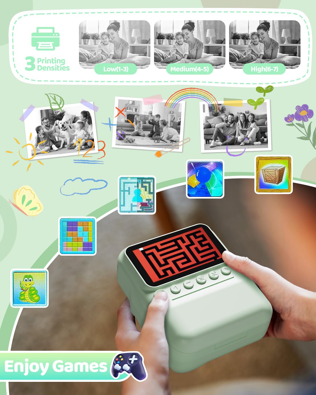 TIATUA Macchina Fotografica Bambini Istantanea, 3.0 Pollici 48MP Fotocamera Digitale Bambini con 32GB Scheda & Papier Photo, Regalo di Natale per Bambini dai 3-12 Anni