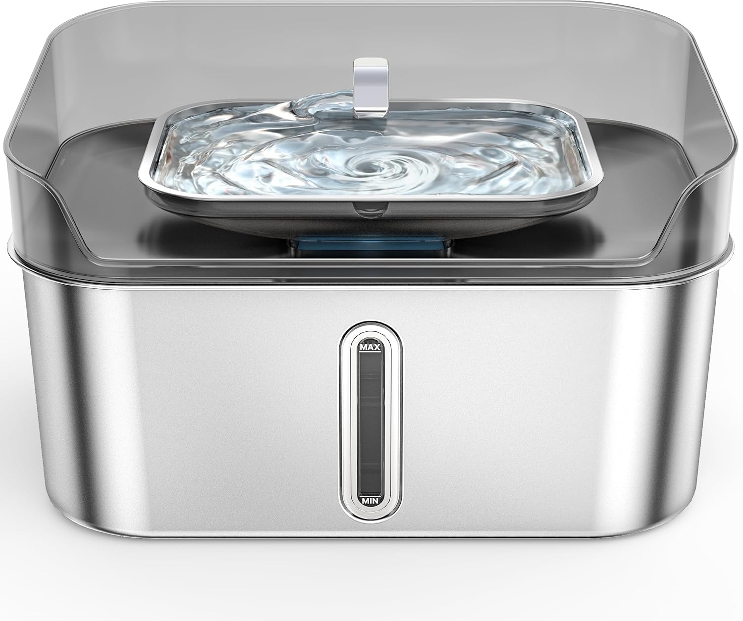 Kein Spill Hund Wasserbrunnen Edelstahl für große Hunde, 8L / 2.1Gal Ultra Ruhige Haustier Wasserbrunnen für Katzen Hunde Indoor, automatische Hund Wasserschale Spender