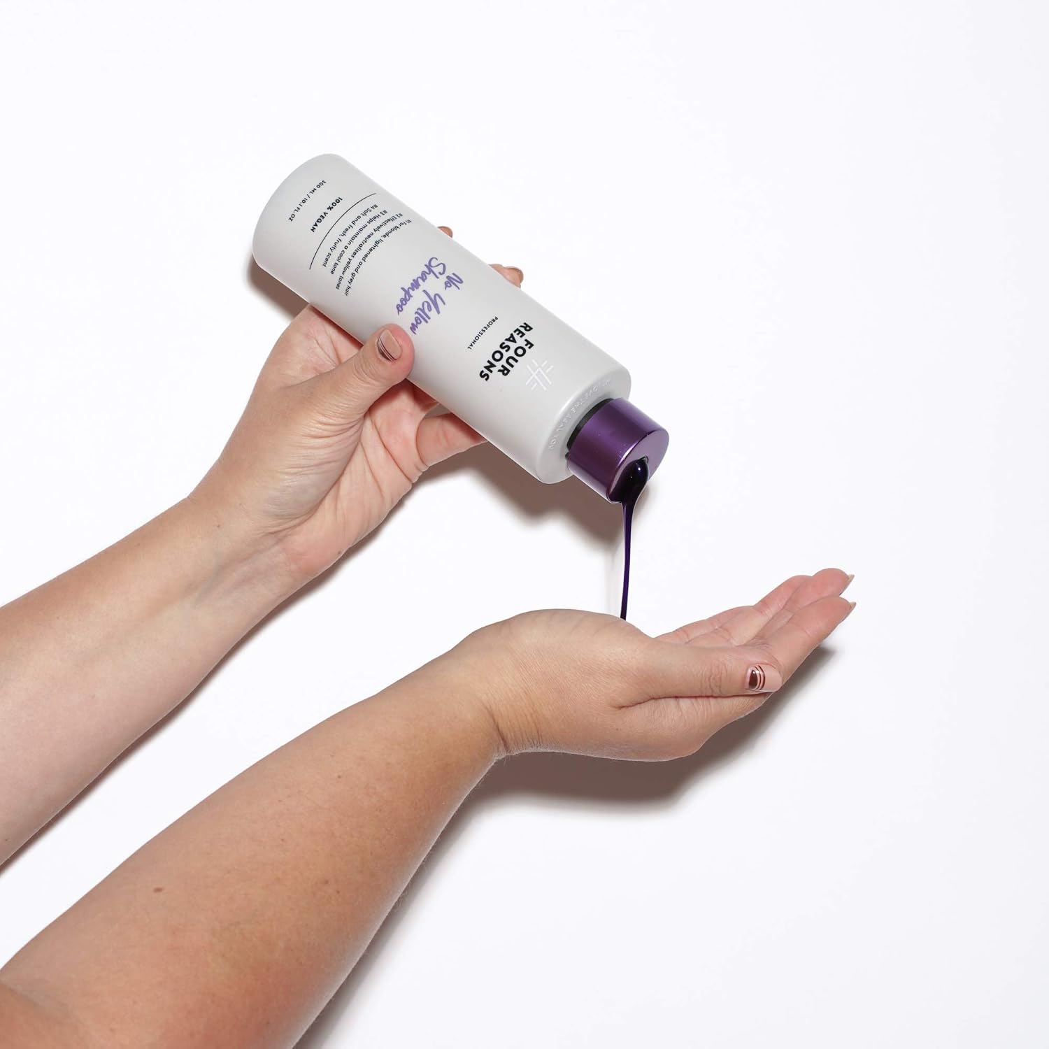 FOUR REASONS Purple Shampoo - Eliminates Brassy Tones in Blonde, Platinum, Gray Hair - Vegan & Cruelty-Free Toner - 10.15 fl oz
