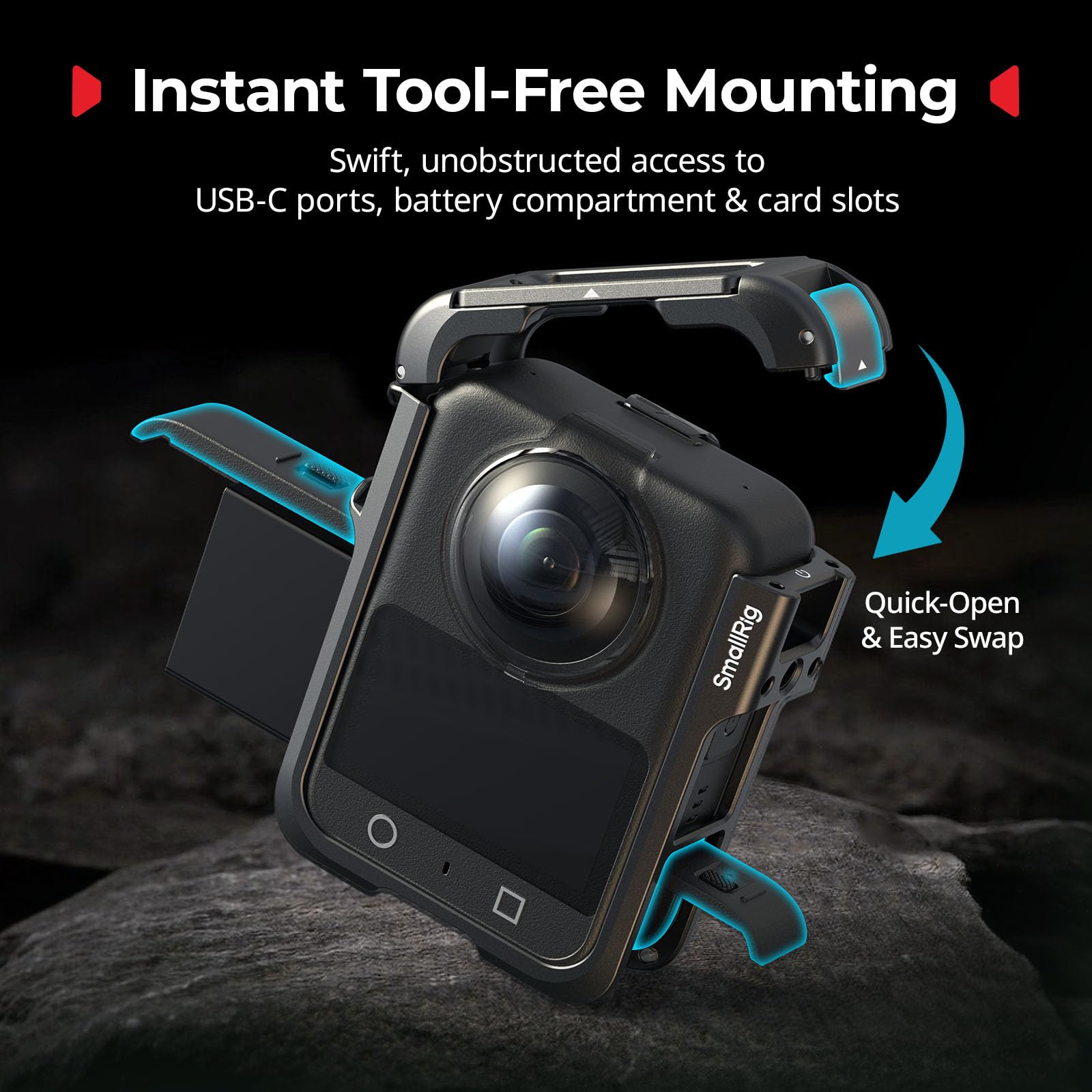 SMALLRIG Jaula para dji Osmo 360 - Marco Protector de Aluminio, Carcasa de Expansión para OSMO 360-5704B