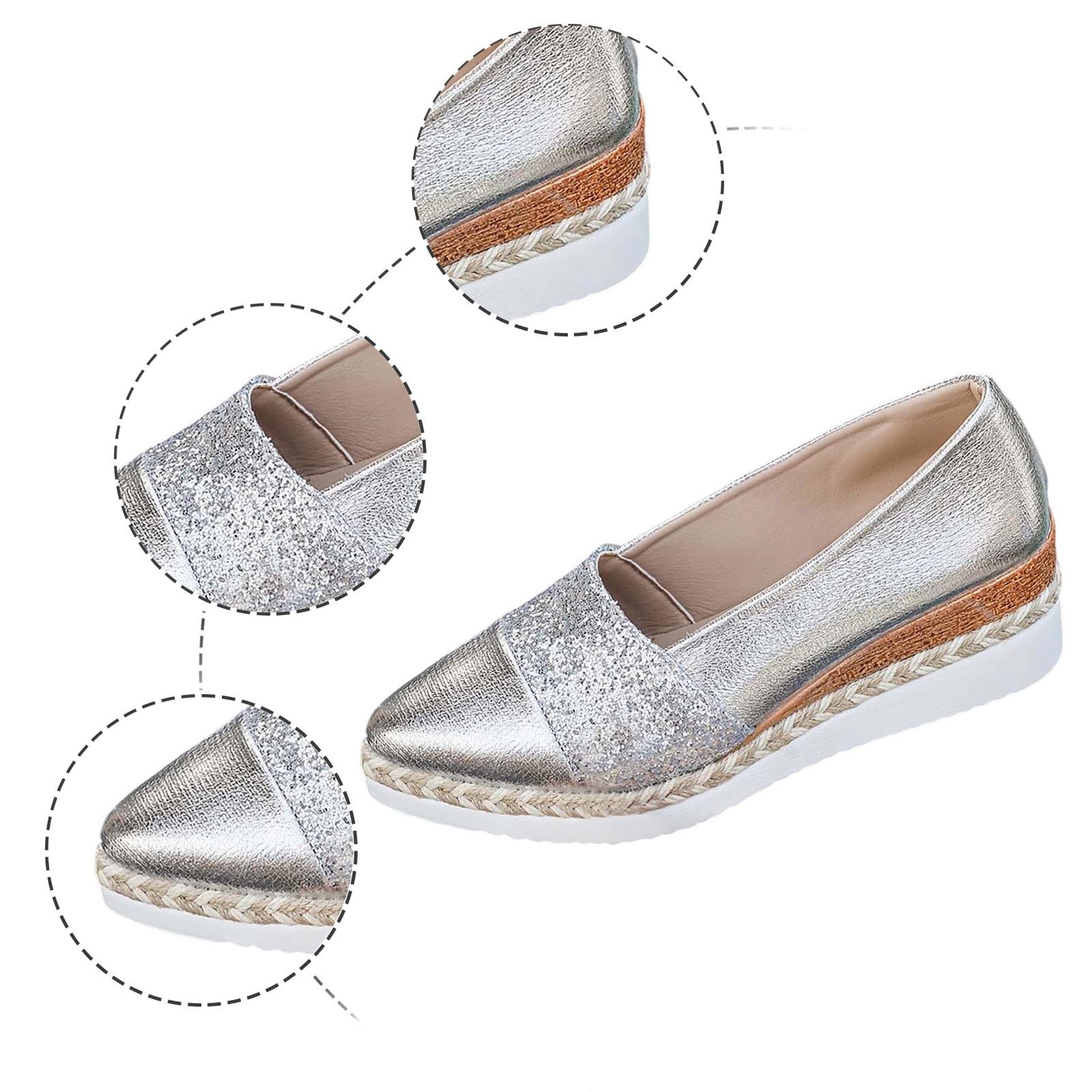 Basket Femme Shoes légères et Confortables Espadrilles à Plateforme Tissées Décontractées pour Femmes Shoes Respirantes Légères Confortables pour la Marche Quotidienne