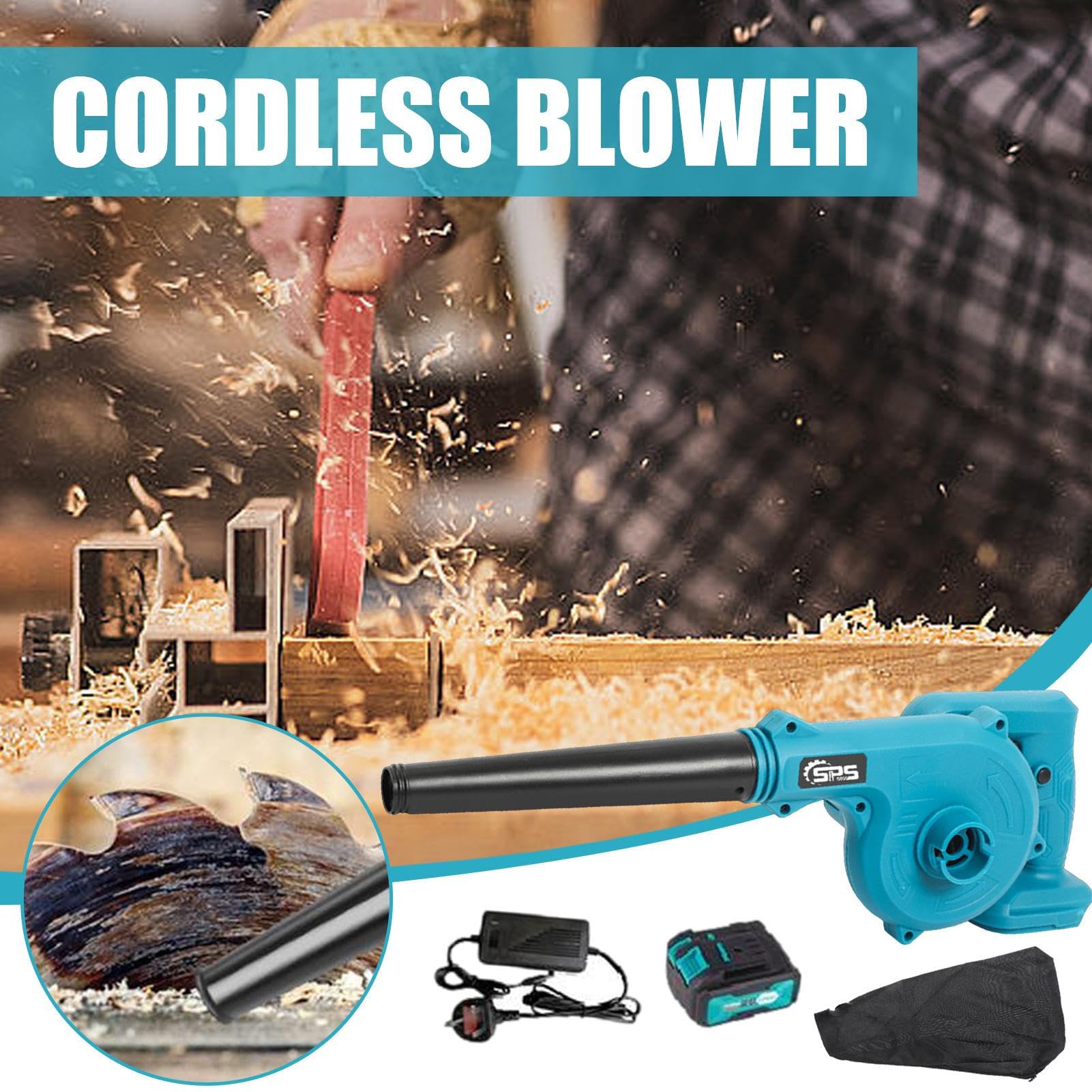 Cabbago Bubbler 2-in-1-Electric Mini-fogli aspirapolvere e soffiatore | Strumento da giardino wireless per foglie soffianti, pulizia di polvere, terrazza, cortile, garage, auto e uso esterno versat