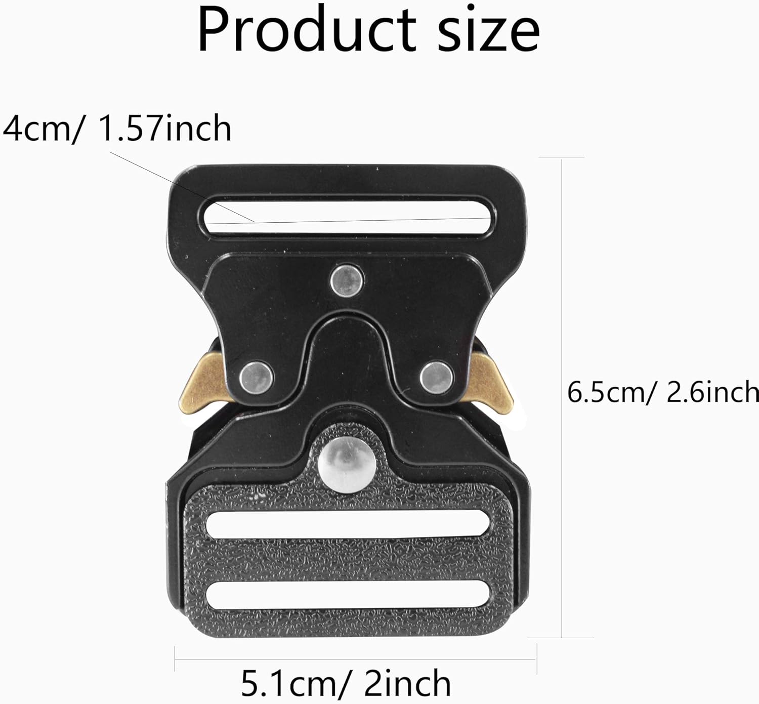 pson 3PCS 1.5 Inch Heavy Duty Metal Buckle, Adjustable Tactical Belt Buckle, Quick Release Buckle Replacement for Dog Collar Hardware, Backpack, Hunting Belt, Firefighting Belt - Image 3