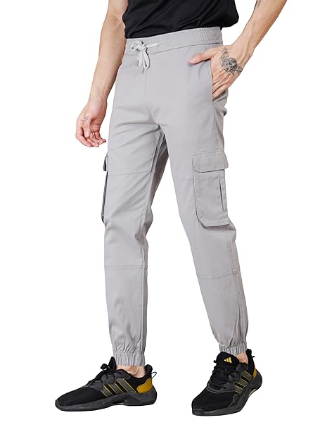 BeBonga Ultimate Zipper Pocket Cargo Pants for Men (Regular Fit | Cotton)