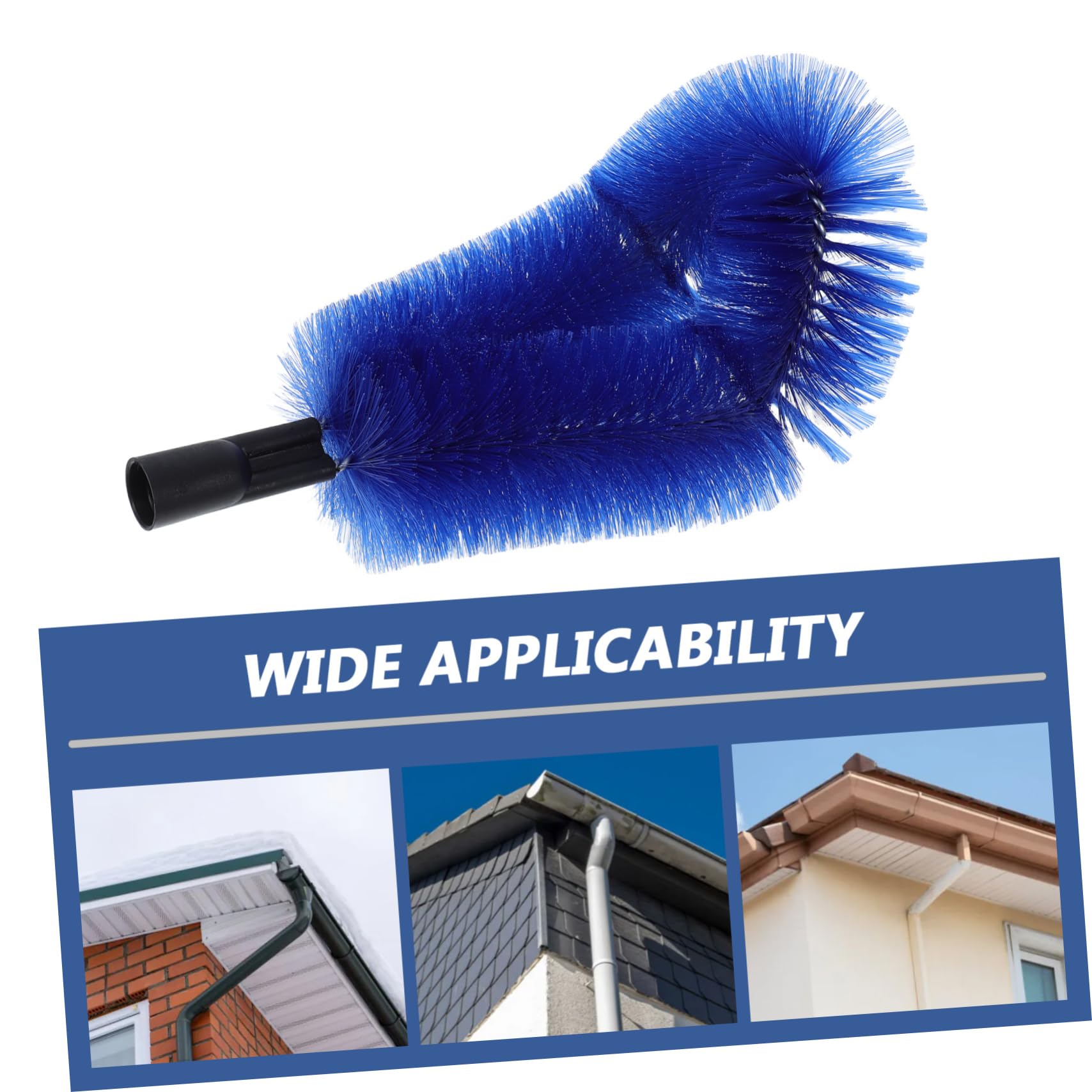 Homoyoyo Kit de Limpieza de Canalones 2piezas Cabezales de Cepillo de Nylon y Acero Inoxidable para Edificios Residenciales, Herramienta y Resistente Hogar