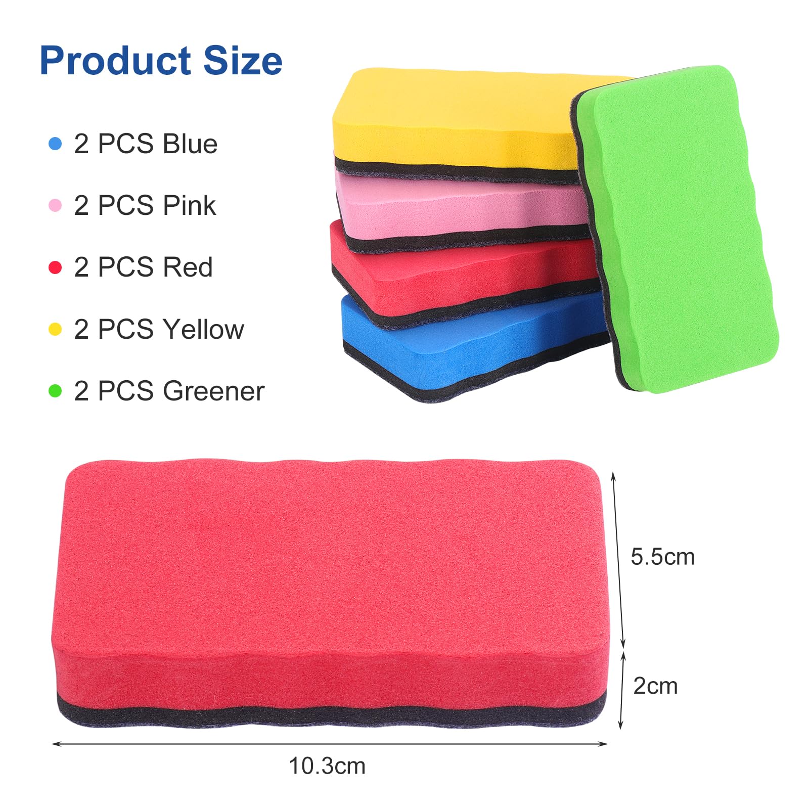 Mynoozi 10pcs Whiteboard Rubber Eraser Magnetic - Image 2