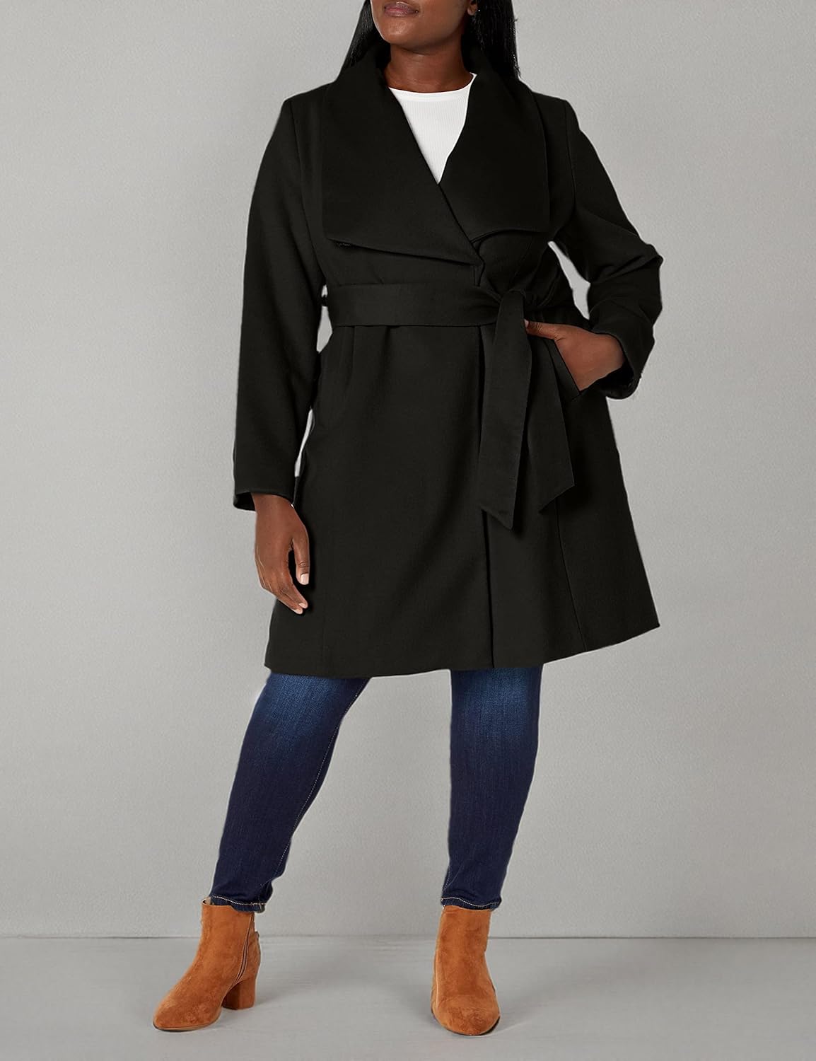 Cole Haan Women's Belted Wool Coat – Classically Elegant Coat for Year-round Style - Image 3