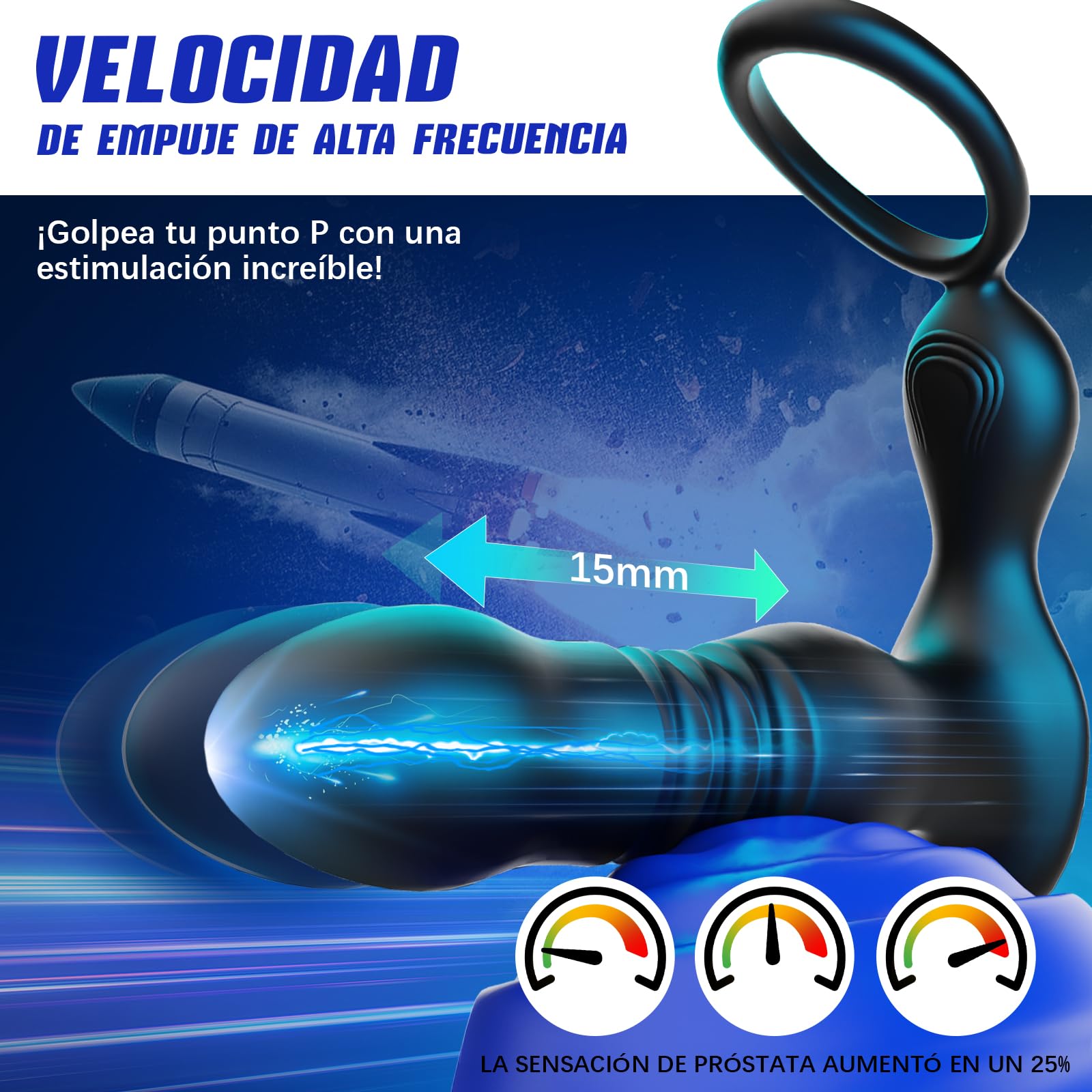 Vibrador Anal Juguetes Sexuales, AI-Chat Plug Anal Estimulador Prostata con Anillo Vibrador Juguetes Eróticos Para Pareja Sexuales, Consoladores para Hombre con Vibración 7 * 7 Modos Vibradores Dildo