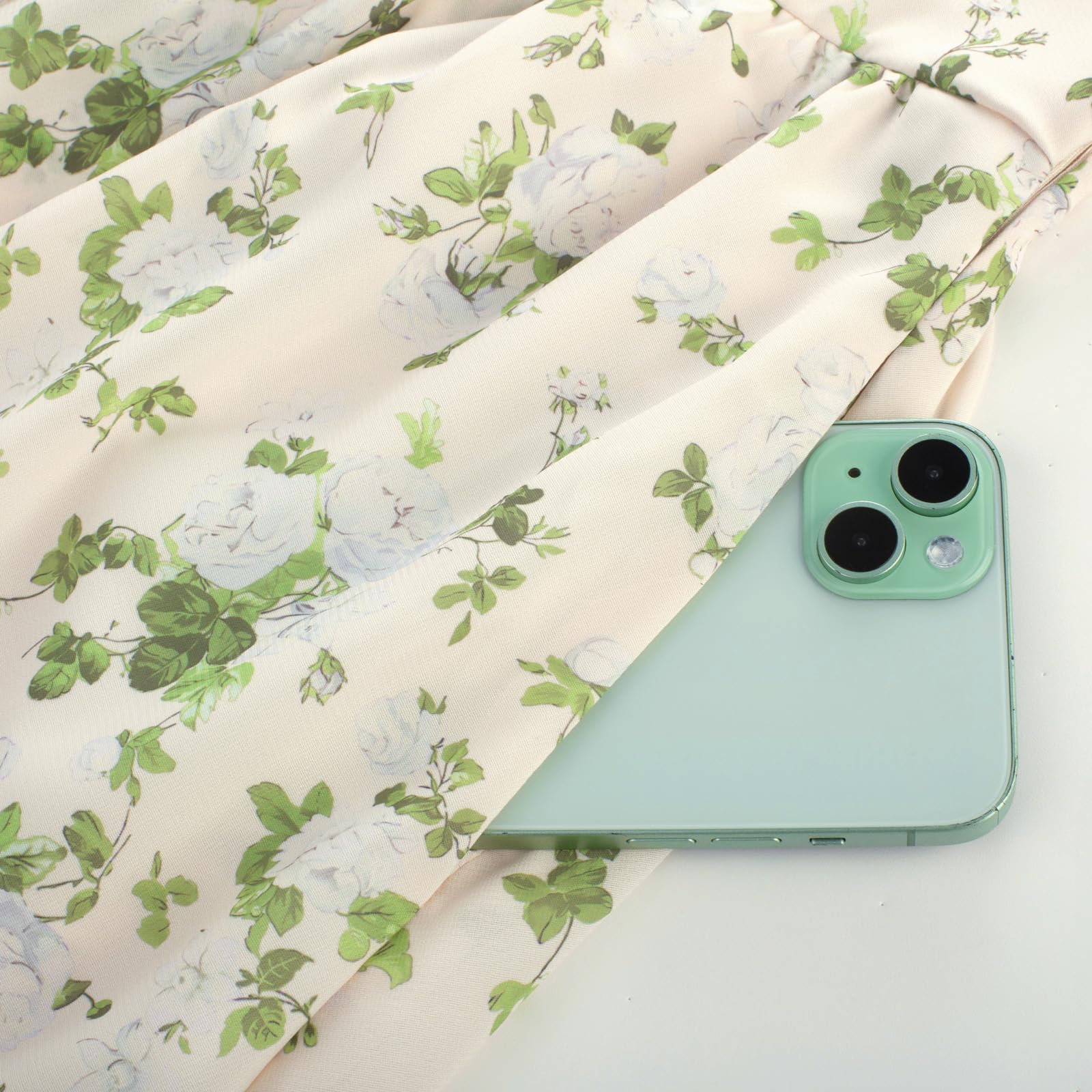 Scarlet Darkness Summer Sundress for Women Floral Sleeveless Spaghetti Strap Dress: Green Floral Medium