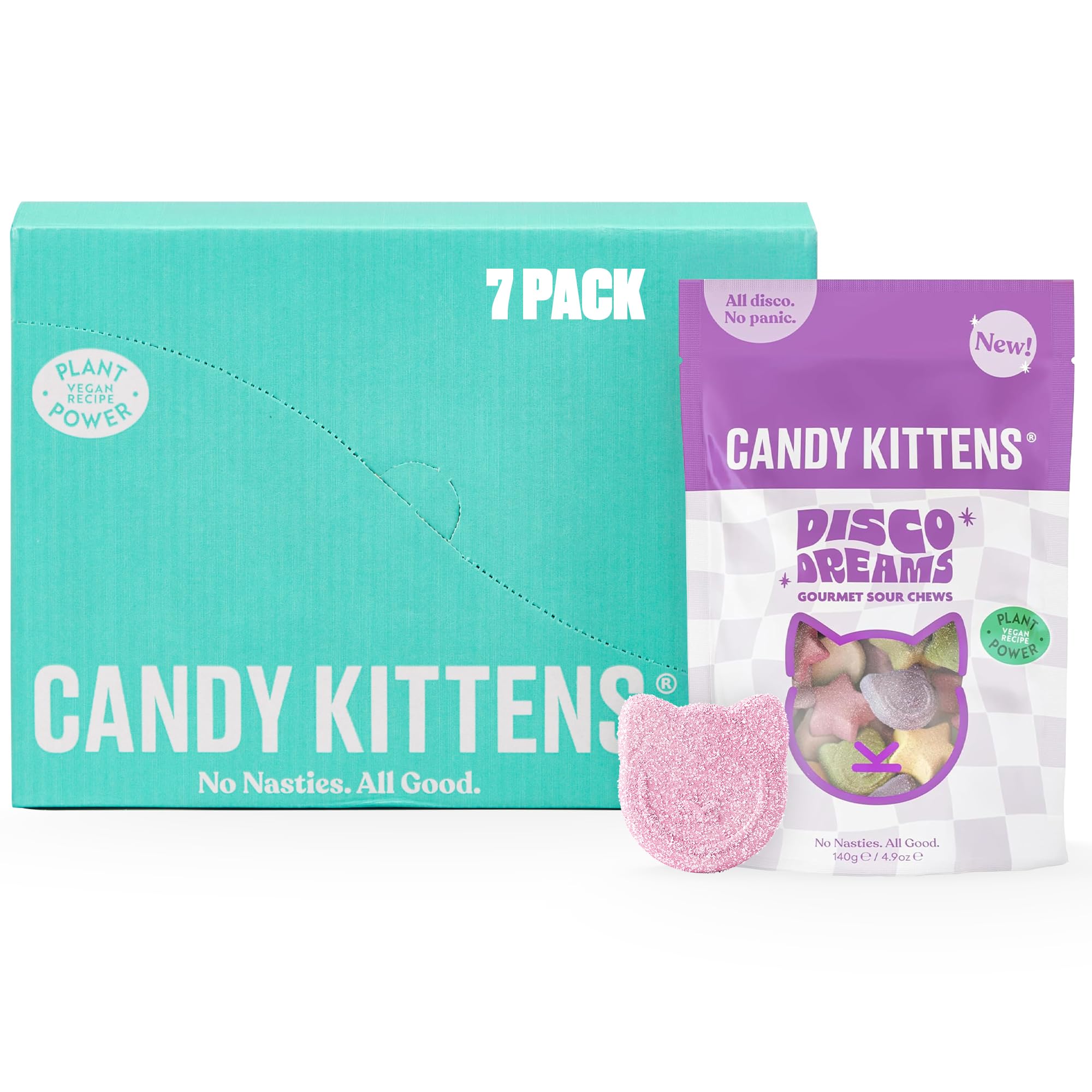 Vegan Sweets – Disco Dreams (140g, Pack of 7) – Christmas Candy Gift Set with No Nasties, Pick and Mix Treats Made with Real Fruit Juice, Plant-Based Sweets Gift Box Idea